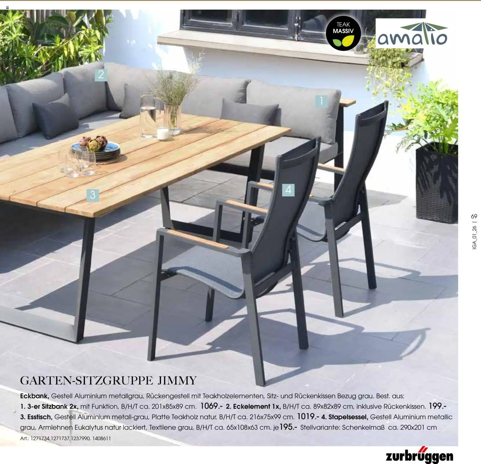 Zurbrüggen Sommer 2026 – gültig ab 19.03.2026 | Seite: 69 | Produkte: Sitzbank