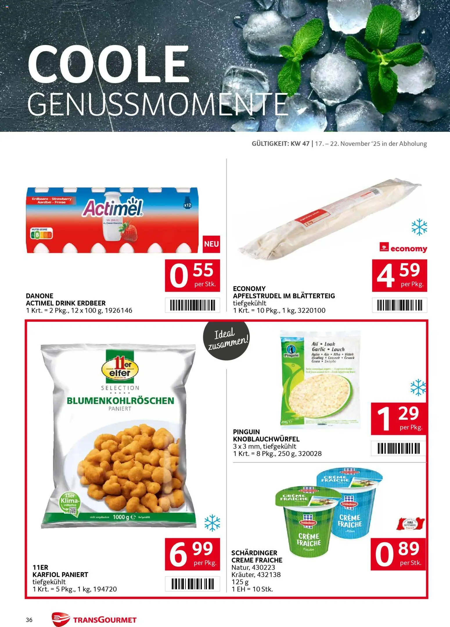 Transgourmet Flugblatt gültig ab 17.11.2025 | Seite: 36 | Produkte: Creme