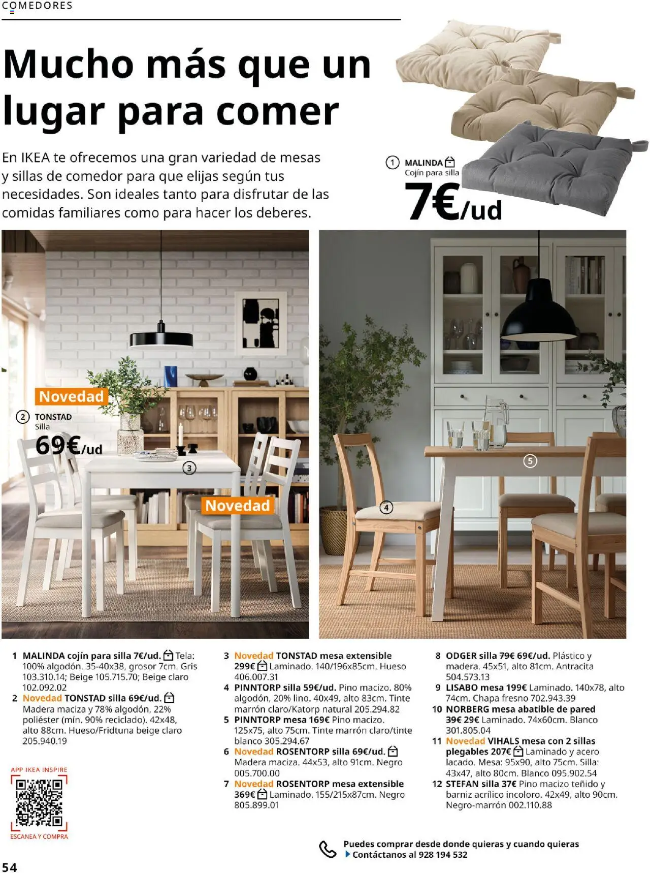 Catálogo IKEA Salones │ válido desde el 01.09.2025 | Página: 54 | Productos: Té, Cojín, Mesa, Silla