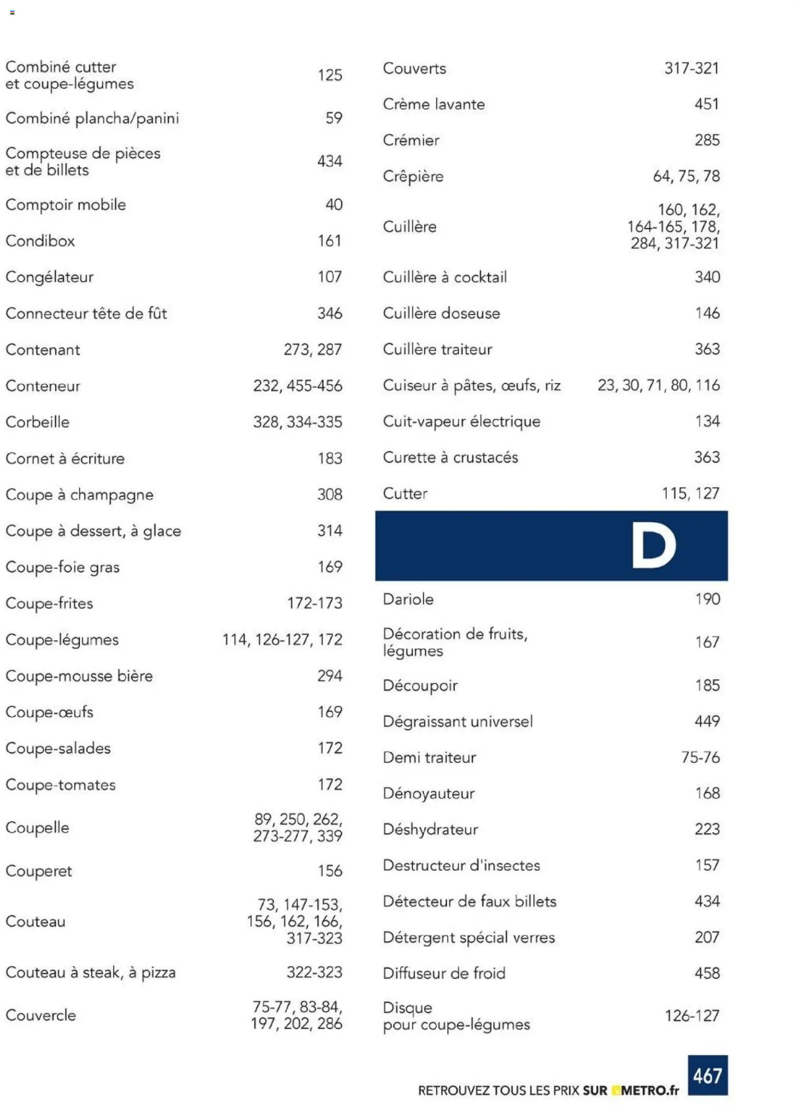 {H1} | Page: 467 | Produits: Congélateur, Cuiseur, Diffuseur, Crème