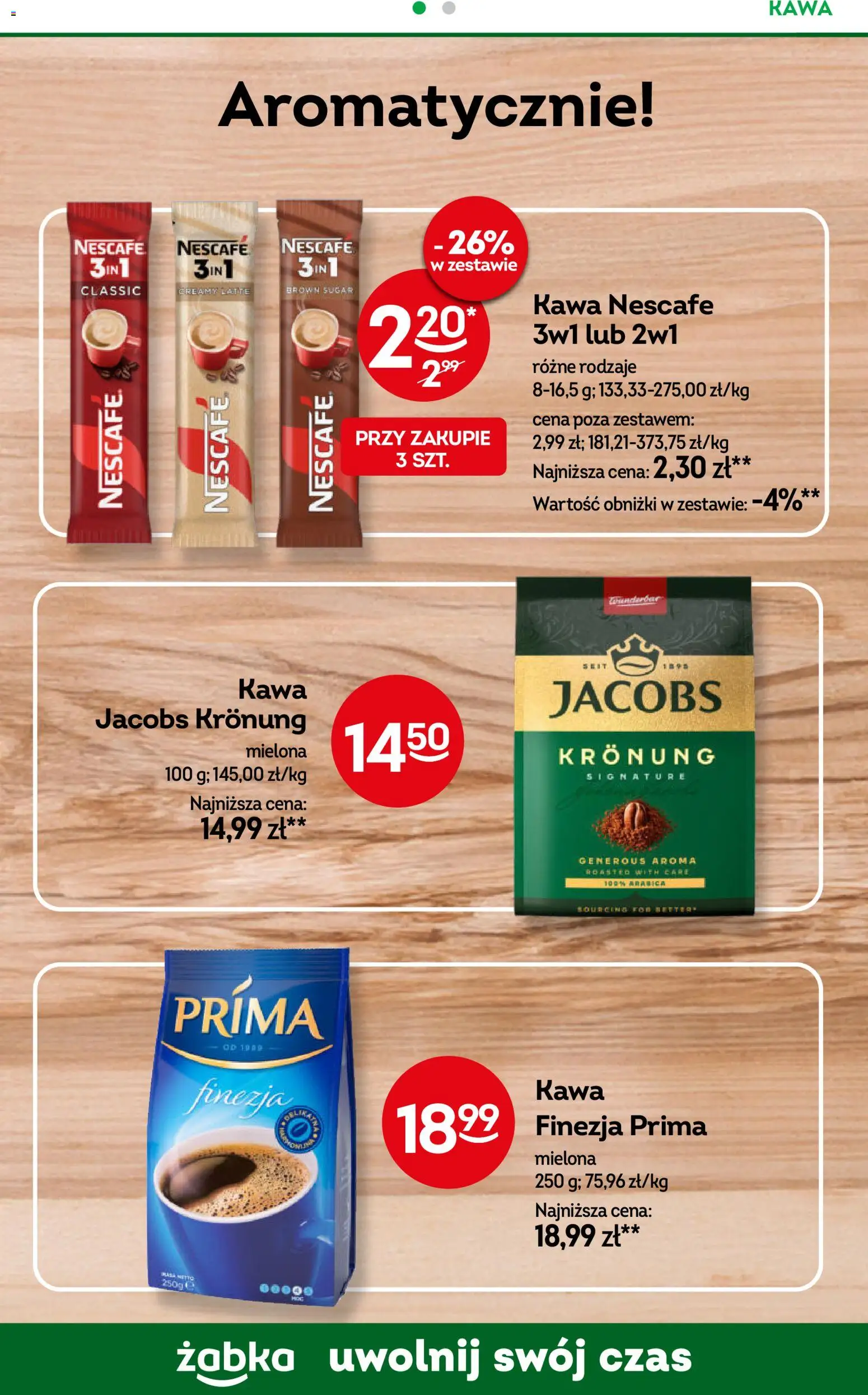 Żabka gazetka - Codzienne produkty od 08.04.2026 | Strona: 18 | Produkty: Kawa jacobs, Nescafe, Kawa Nescafe 3w1, Kawa
