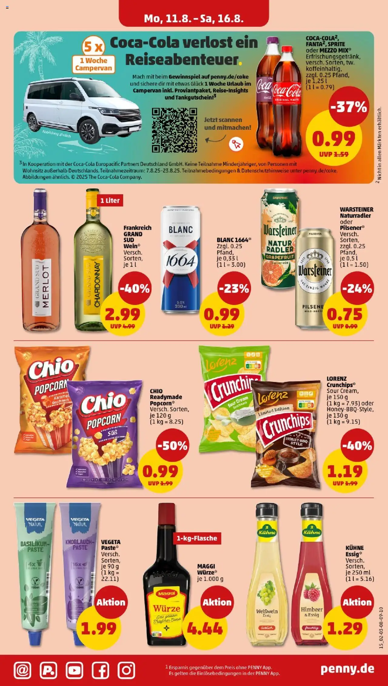 Penny - Niedersachsen - gültig ab dem 11.08.2025 | Seite: 15 | Produkte: Essig, Merlot, Radler, Warsteiner