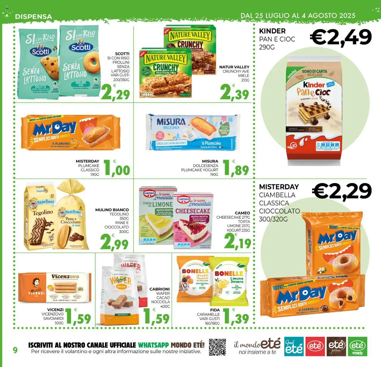 Volantino Eté del 25.07.2025 | Pagina: 9 | Prodotti: Yogurt greco, Pane, Riso, Cacao