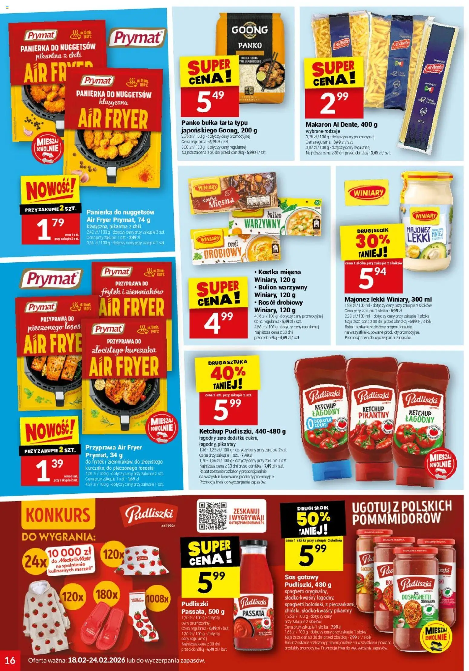 Twój Market Gazetka od 18.02.2026 | Strona: 16 | Produkty: Chili, Łosoś, Bułka, Sos