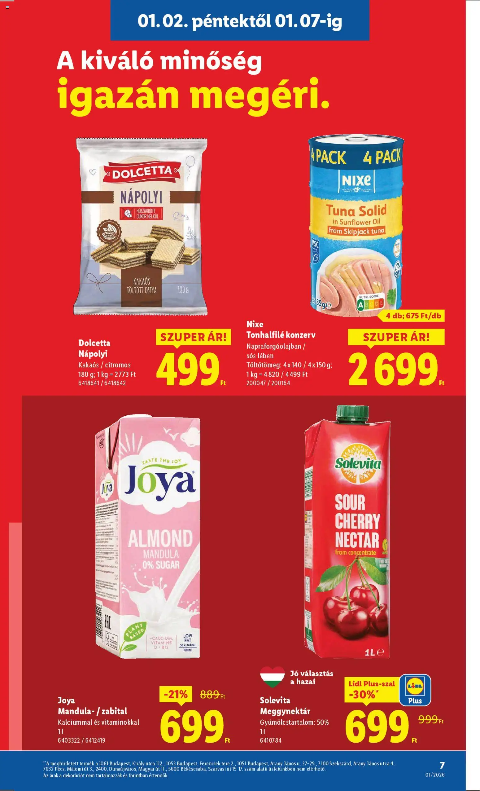 Lidl akciós ujság - amely érvényes a következő dátumtól: 02.01.2026 | Oldal: 7 | Termékek: Mandula, Nápolyi, Cukor