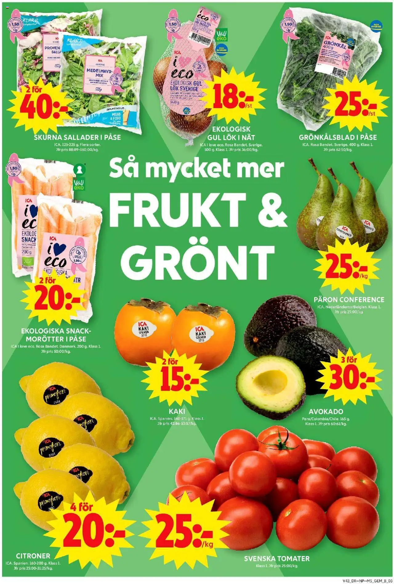 ICA Maxi reklamblad aktuell från 20.10.2025 | Sida: 5 | Produkter: Avocado, Gul lök, Tomater