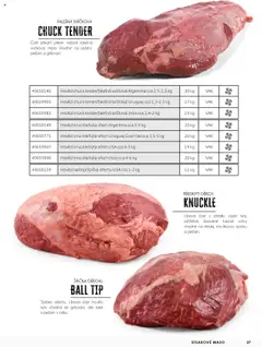 Náhled letáku Hovězí chuck tender/falešná svíčková Argentina cca 1,5-2,5 kg, Hovězí chuck tender/falešná svíčková Argentina cca 1,5-2,5 kg od 01.01.2025 | Strana: 27 | Produkty: Hovězí, Maso