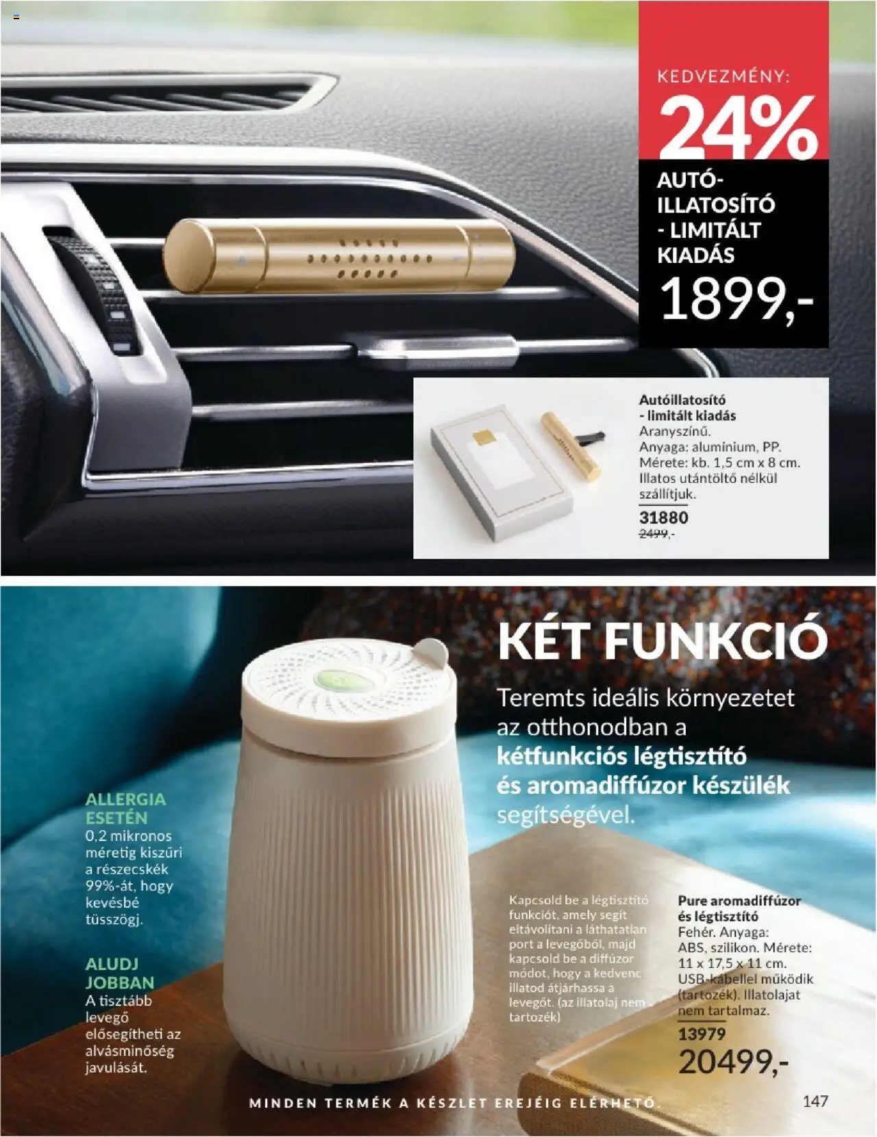 Avon akciós ujság - amely érvényes a következő dátumtól: 01.06.2025 | Oldal: 147 | Termékek: Légtisztító, Diffúzor