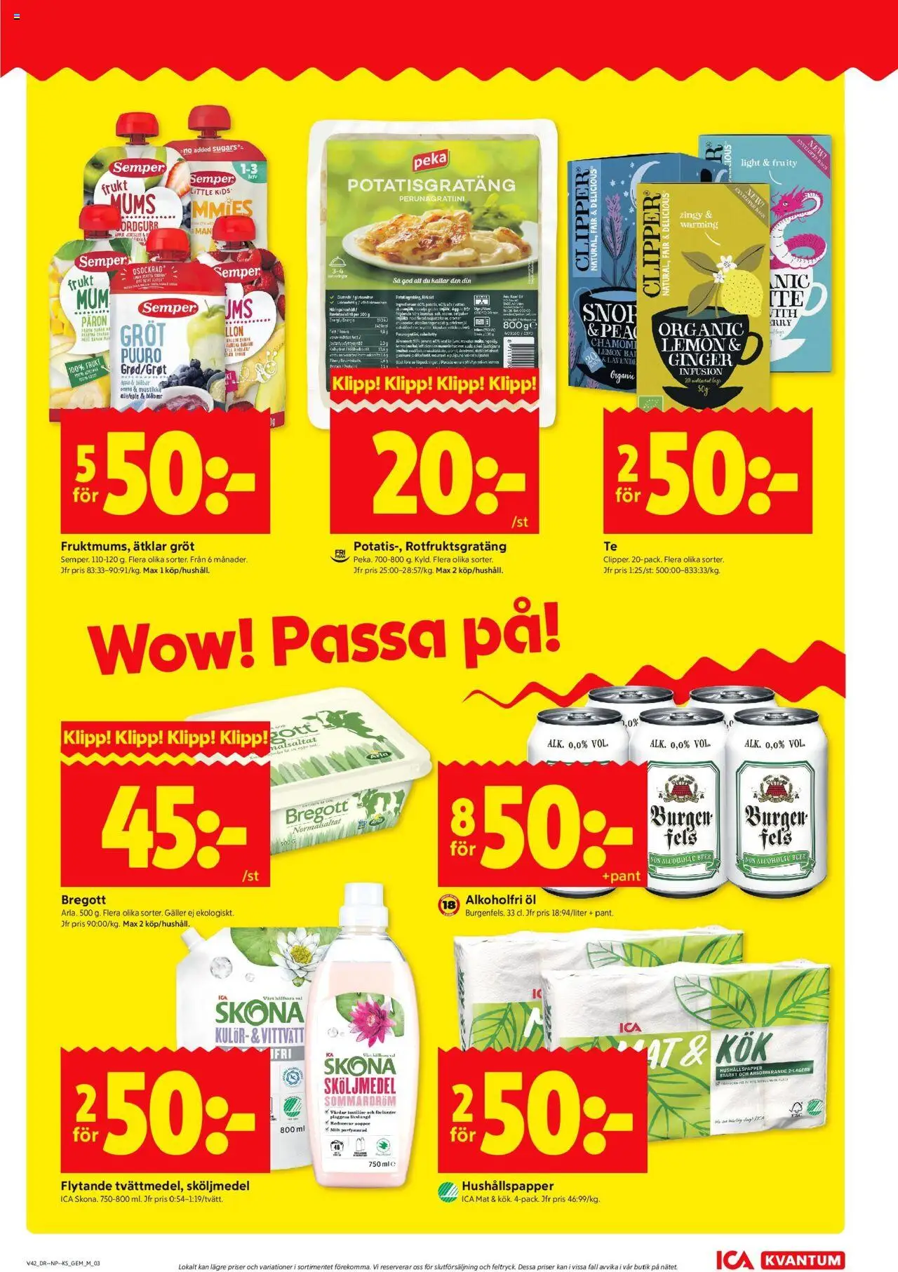 ICA Kvantum reklamblad aktuell från 13.10.2025 | Sida: 3 | Produkter: Sköljmedel, Galler, Potatisgratäng, Öl