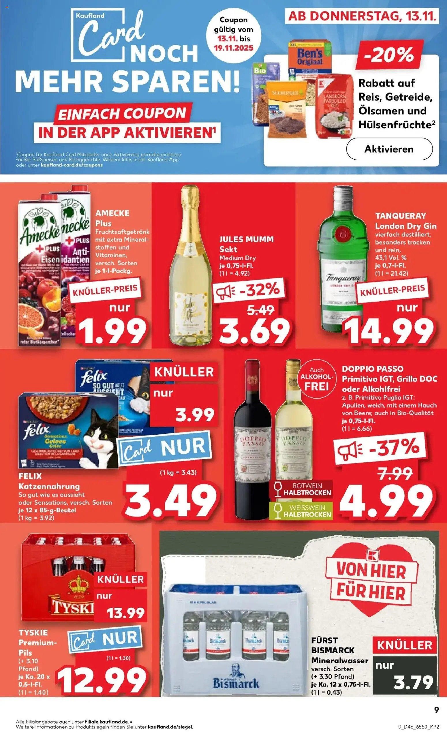 Kaufland prospekt Henstedt-Ulzburg	 – gültig ab 13.11.2025 | Seite: 9 | Produkte: Mumm sekt, Weißwein, Pils, Doppio Passo