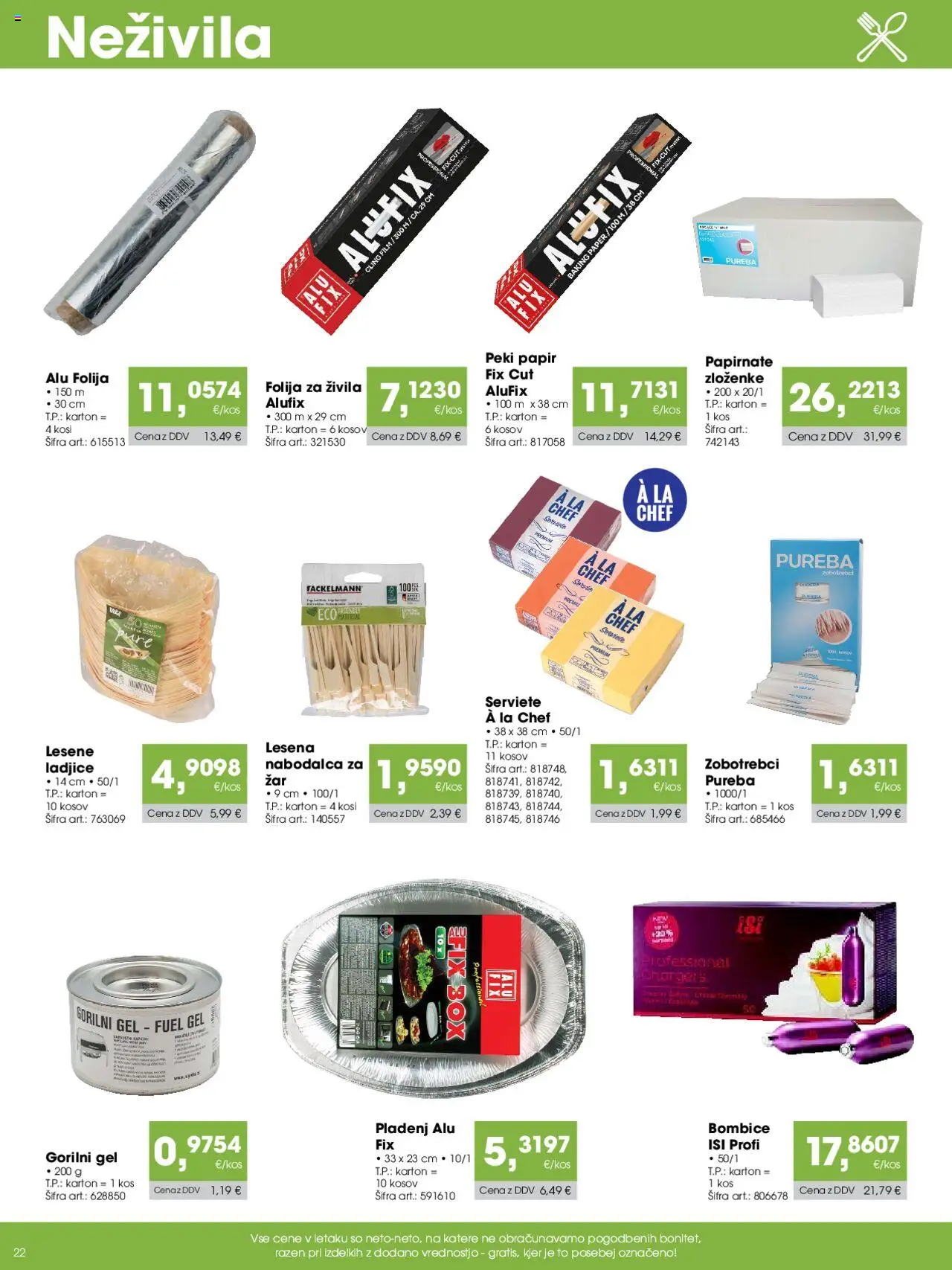 Tuš katalog cash & carry trgovec │ velja od 07.08.2025 | Stran: 22 | Izdelki: Kos, Folija