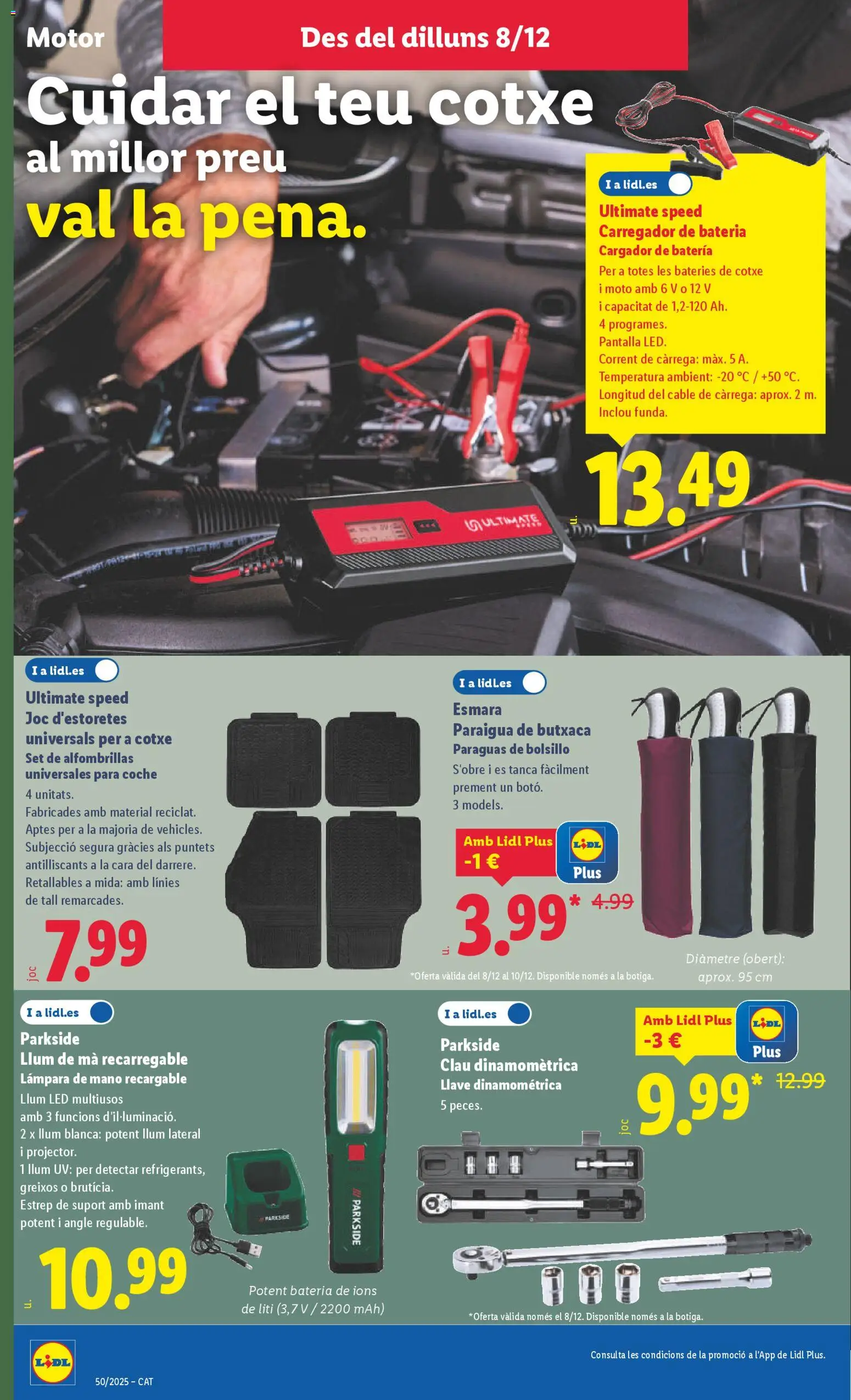 Lidl folleto de bazar │ válido desde el 08.12.2025 | Página: 6 | Productos: Cable, Batería, Lámpara