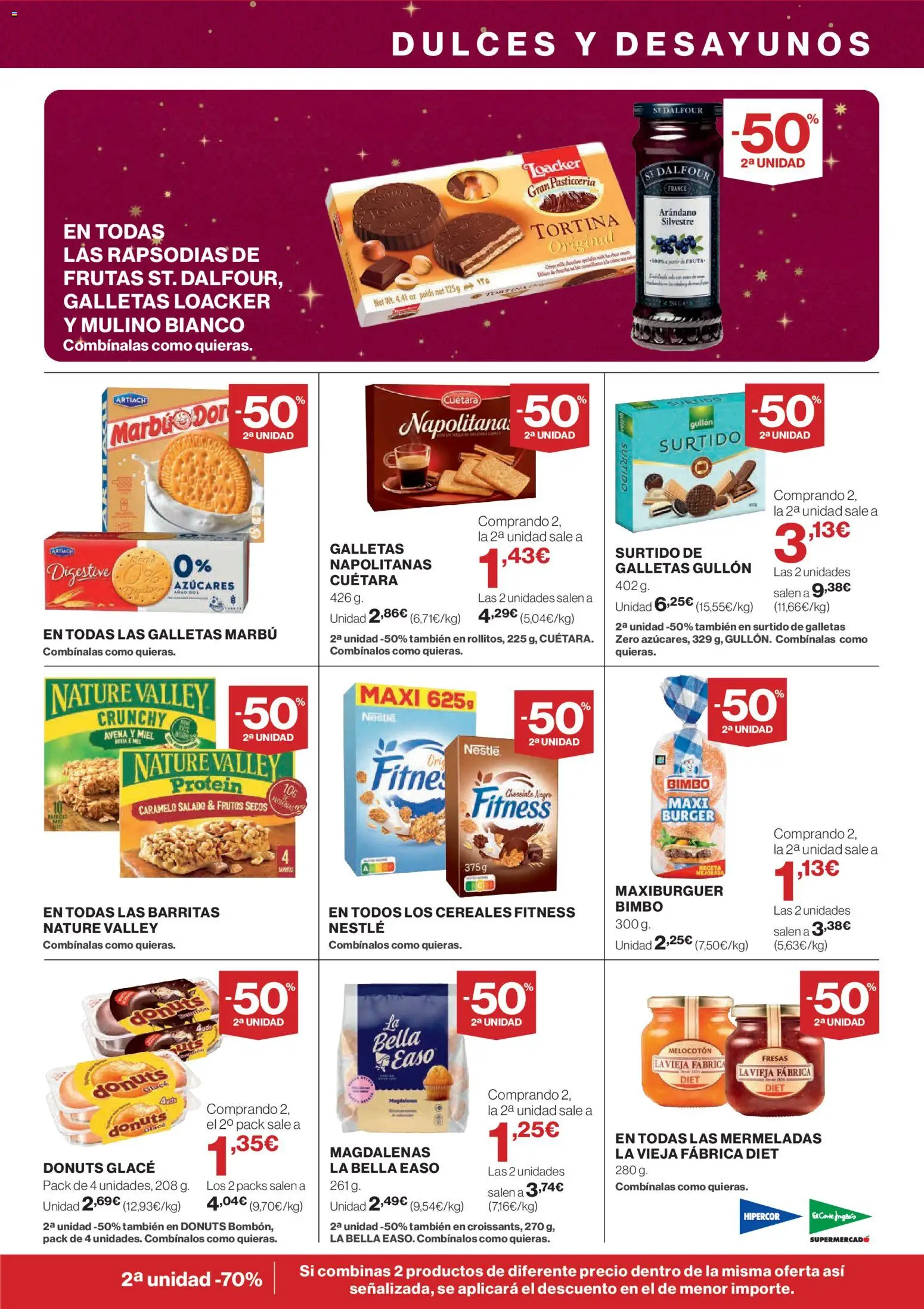 Hipercor catálogo │ válido desde el 20.11.2025 | Página: 21 | Productos: Galletas, Magdalenas, Cereales Fitness, Donuts
