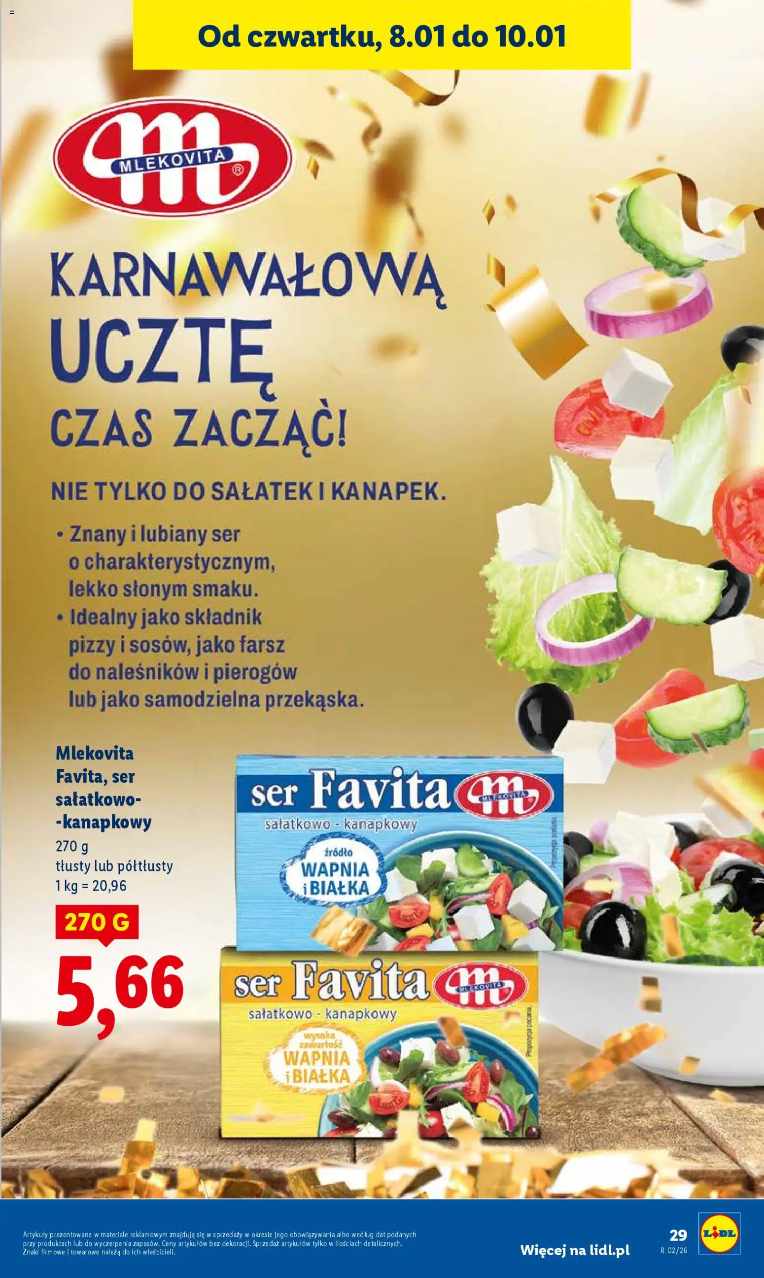 Lidl Gazetka od 08.01.2026 | Strona: 29 | Produkty: Ser favita, Ser
