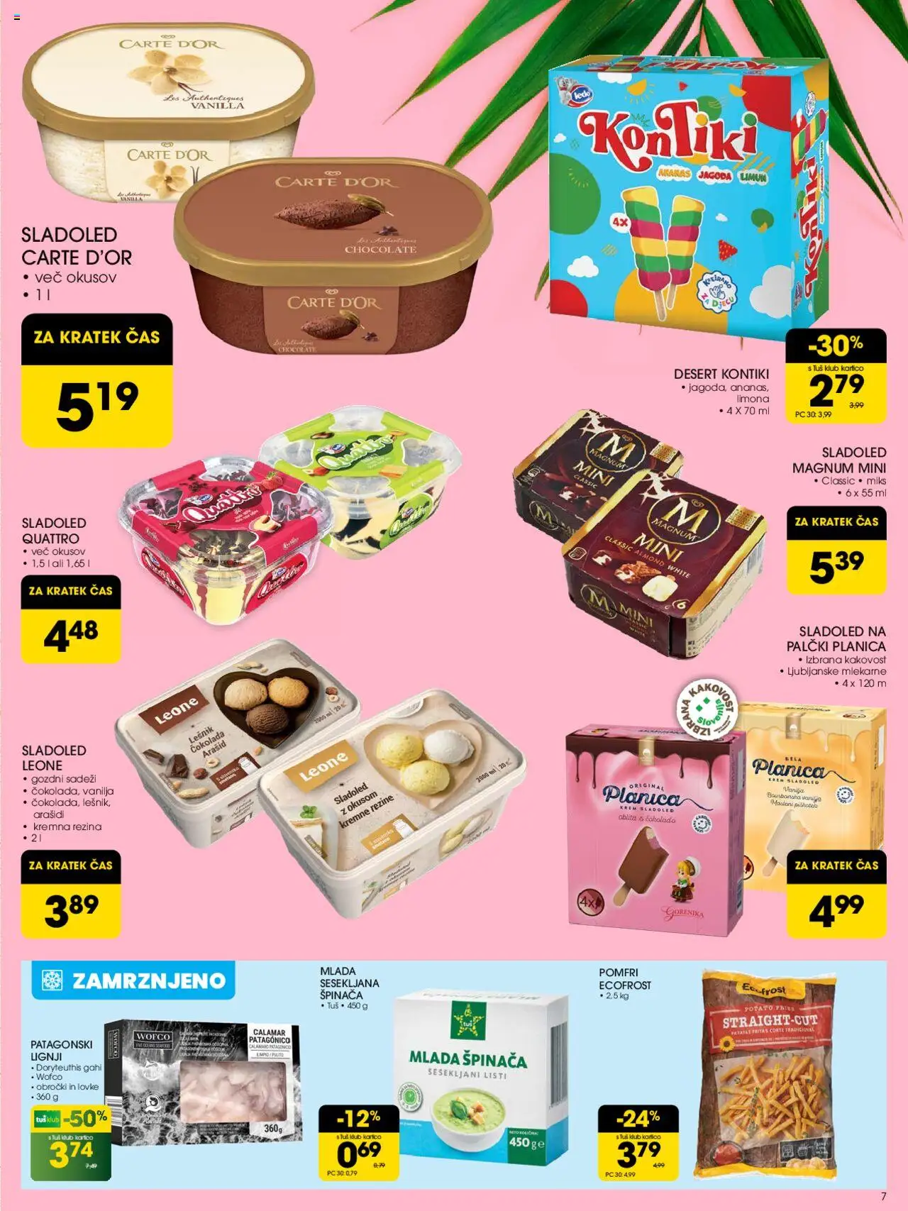 Tuš katalog │ velja od 06.08.2025 | Stran: 7 | Izdelki: Lignji, Cokolada, Ananas, Smetana