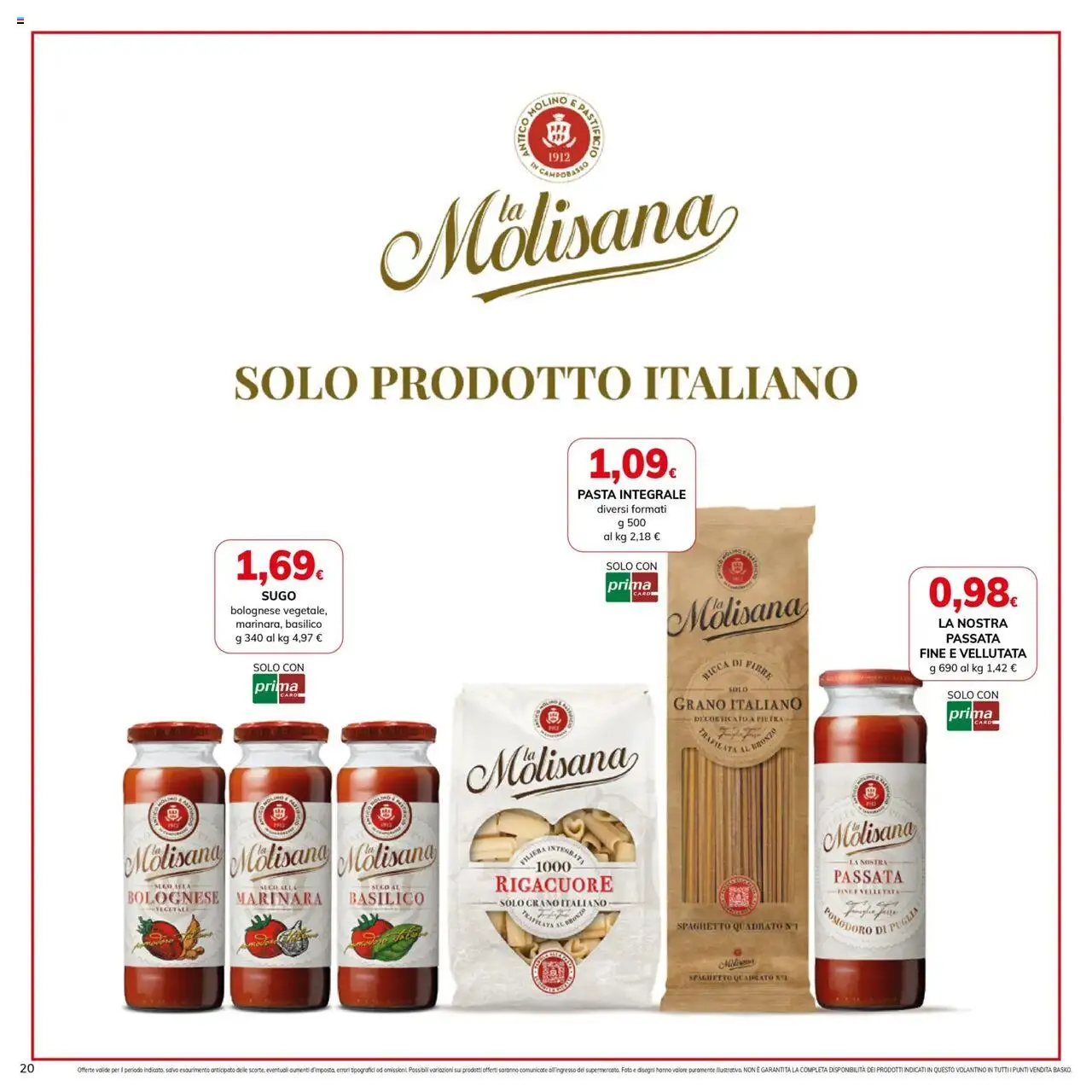 Volantino Basko del 03.06.2025 | Pagina: 20 | Prodotti: Pomodoro, Pasta, Basilico, Sugo