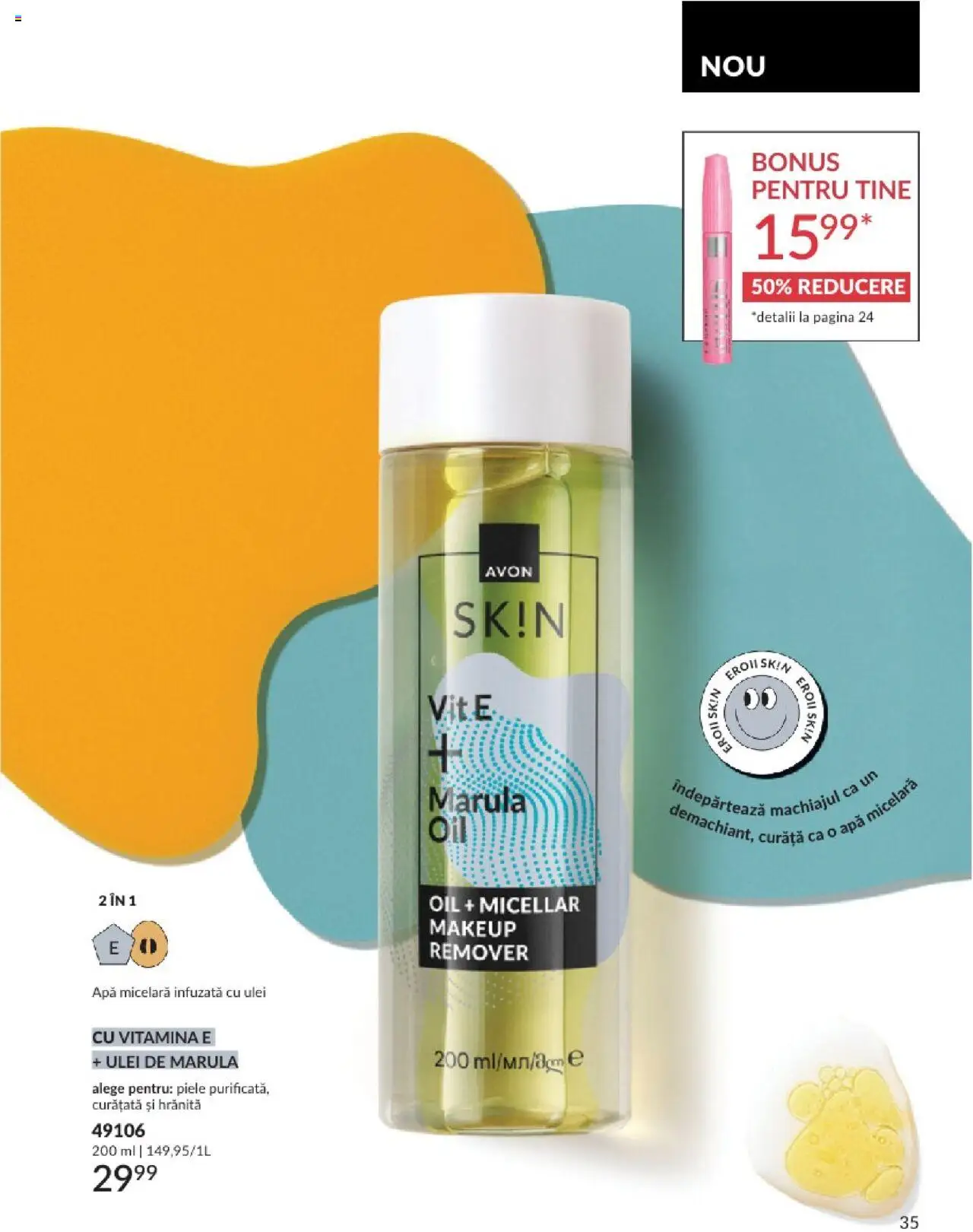 Catalog Avon - 08 2025 – valabil de la 01.08.2025 | Pagină: 35 | Produse: Ulei, Apă micelară, Apă