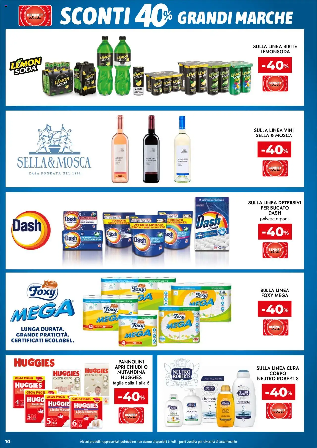 Volantino bennet del 11.09.2025 | Pagina: 10 | Prodotti: Pannolini, Intimo, Olio, Bibite