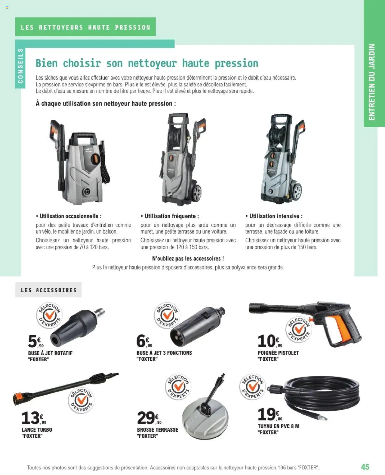  | Page: 45 | Produits: Nettoyeur haute pression, Brosse, Tuyau