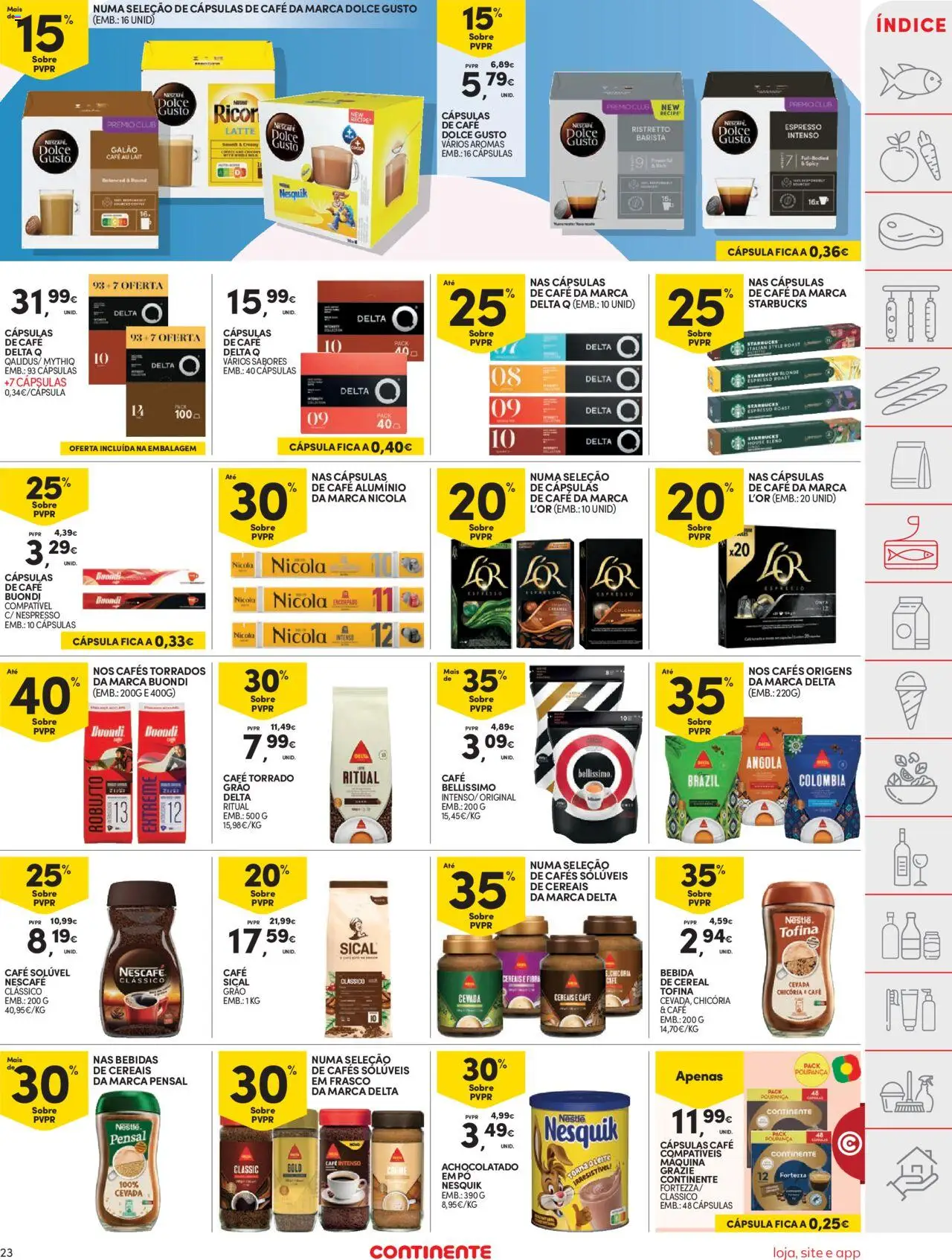Continente folheto │ válido de 19.08.2025 | Página: 23 | Produtos: Delta q, Pó, Leite, Dolce gusto