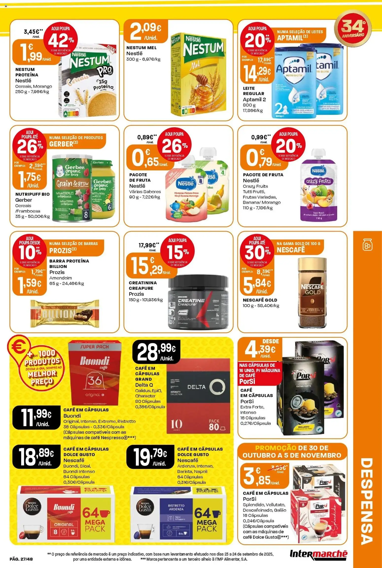 Intermarché - Aniversário à la poupança! │ válido de 30.10.2025 | Página: 27 | Produtos: Base, Café, Mel, Dolce gusto