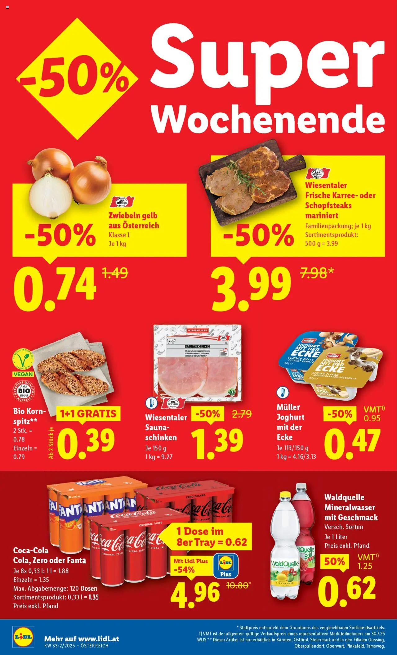 Lidl Flugblatt - Oberpullendorf, Güssing, Oberwart gültig ab 14.08.2025 | Seite: 8 | Produkte: Zwiebeln, Zucker, Joghurt, Schinken