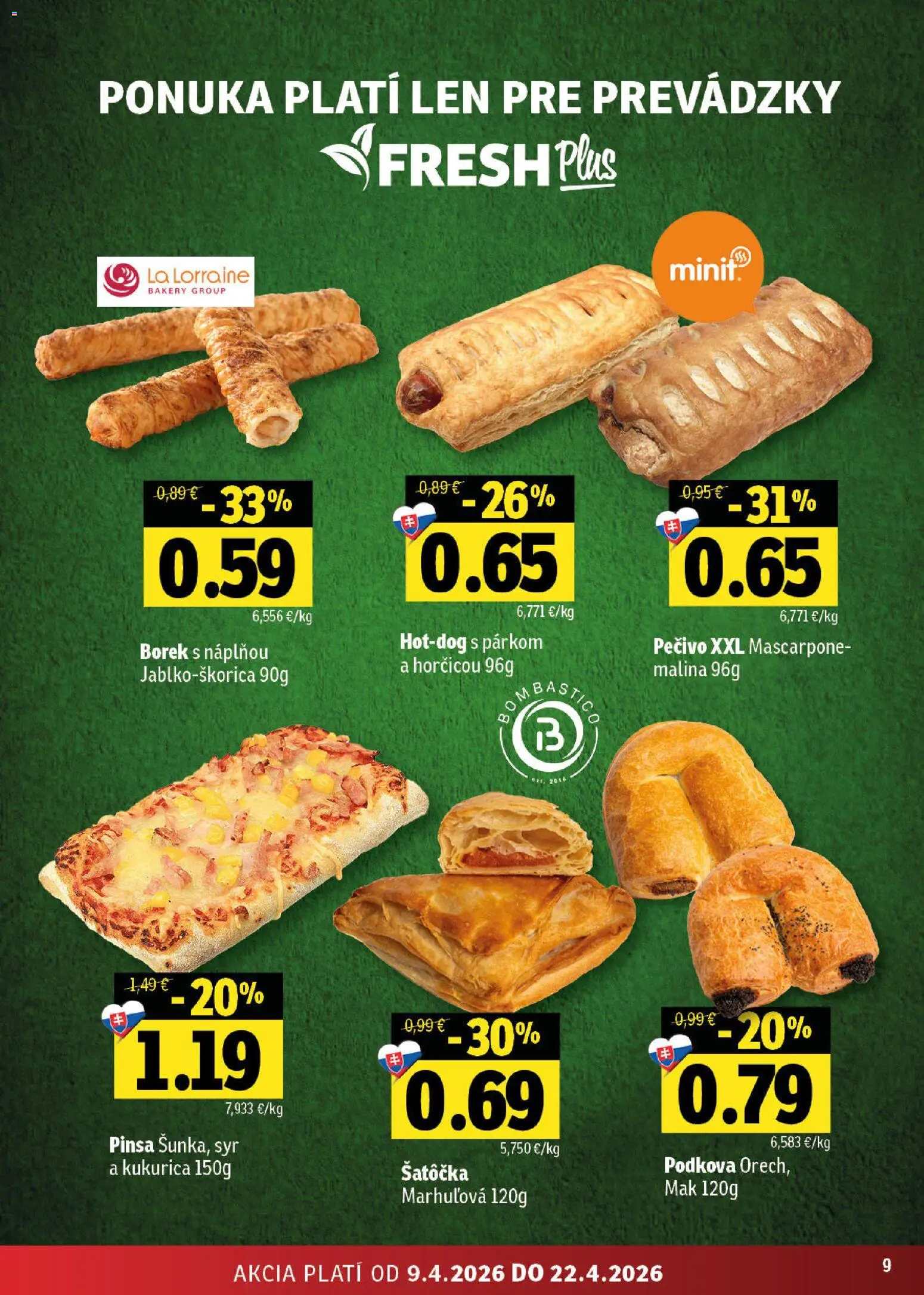 Nové Fresh akcie – leták je platný od 09.04.2026 | Strana: 9 | Produkty: Syr, Mascarpone, Kukurica, Mak