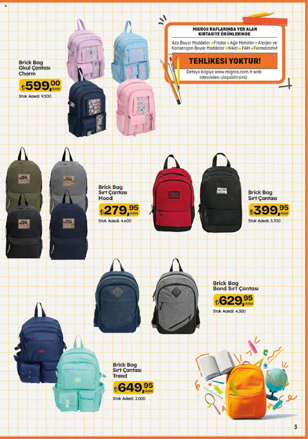 Migros Katalog - 5M Migroskop Dijital - 21.08.2025 tarihinden itibaren geçerlidir | Sayfa: 3 | Ürünler: Okul çantası, Sırt çantası