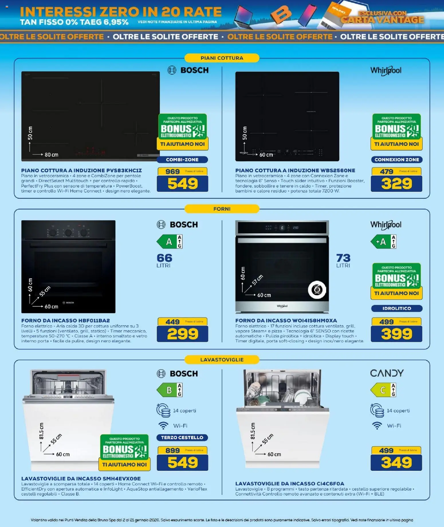 Volantino BRUNO del 02.01.2026 | Pagina: 20 | Prodotti: Pizza, Lavastoviglie, Forno, Forno elettrico