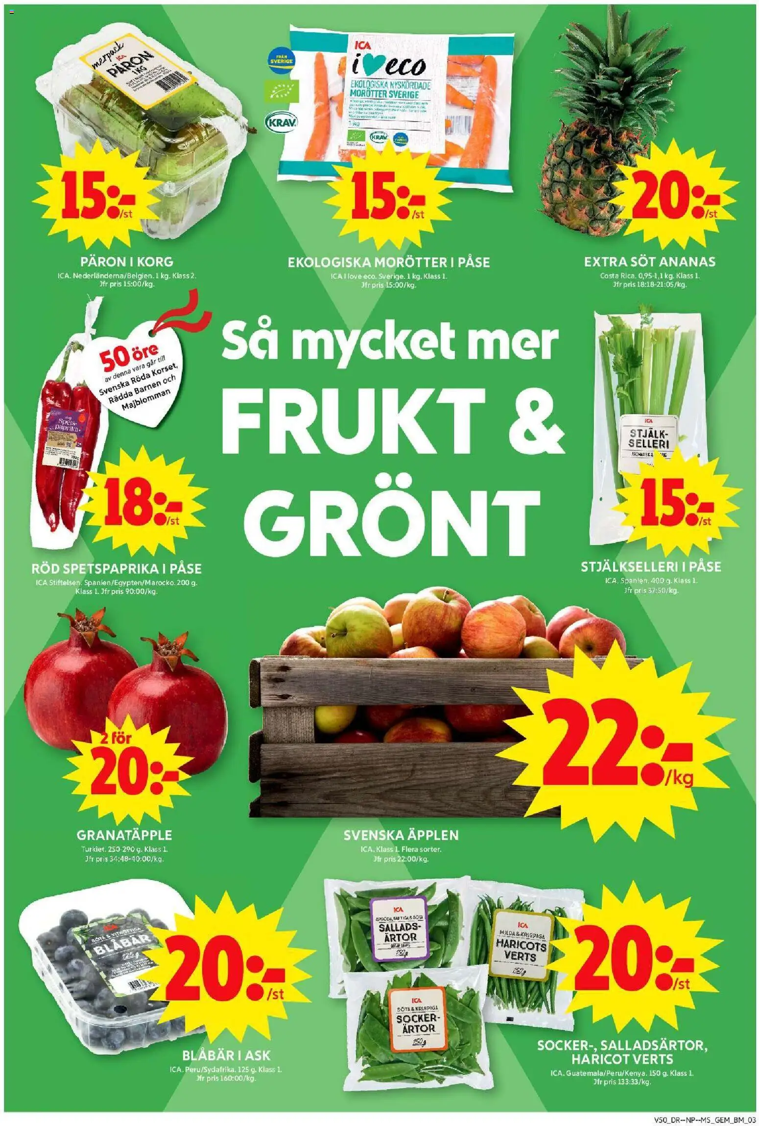 ICA Maxi reklamblad aktuell från 08.12.2025 | Sida: 5 | Produkter: Korg, Äpplen, Blåbär, Ärtor