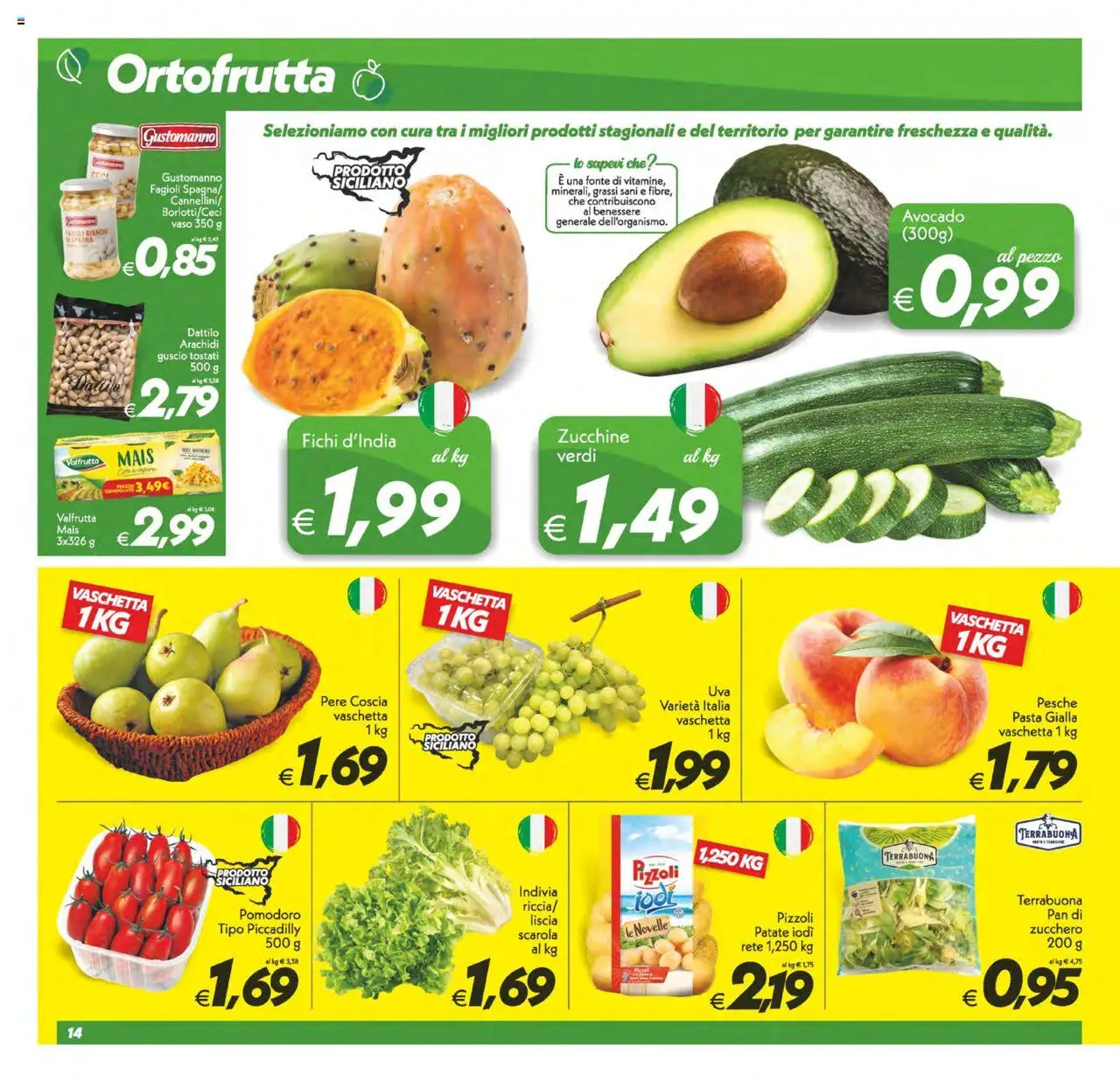 Volantino SuperConveniente del 22.08.2025 | Pagina: 14 | Prodotti: Avocado, Pomodoro, Zucchine, Indivia