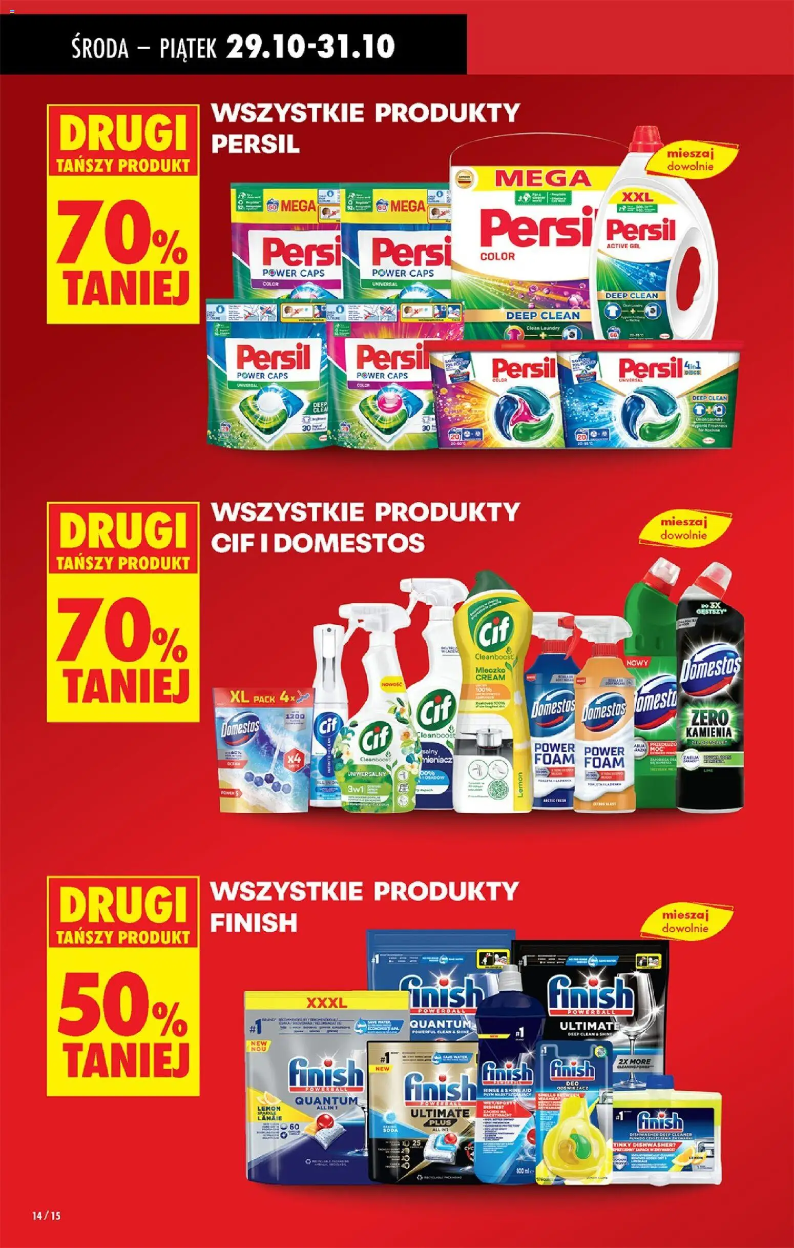 Biedronka gazetka - Oferta w tym tygodniu od 29.10.2025 | Strona: 16 | Produkty: Persil, Domestos, Finish, Detergent