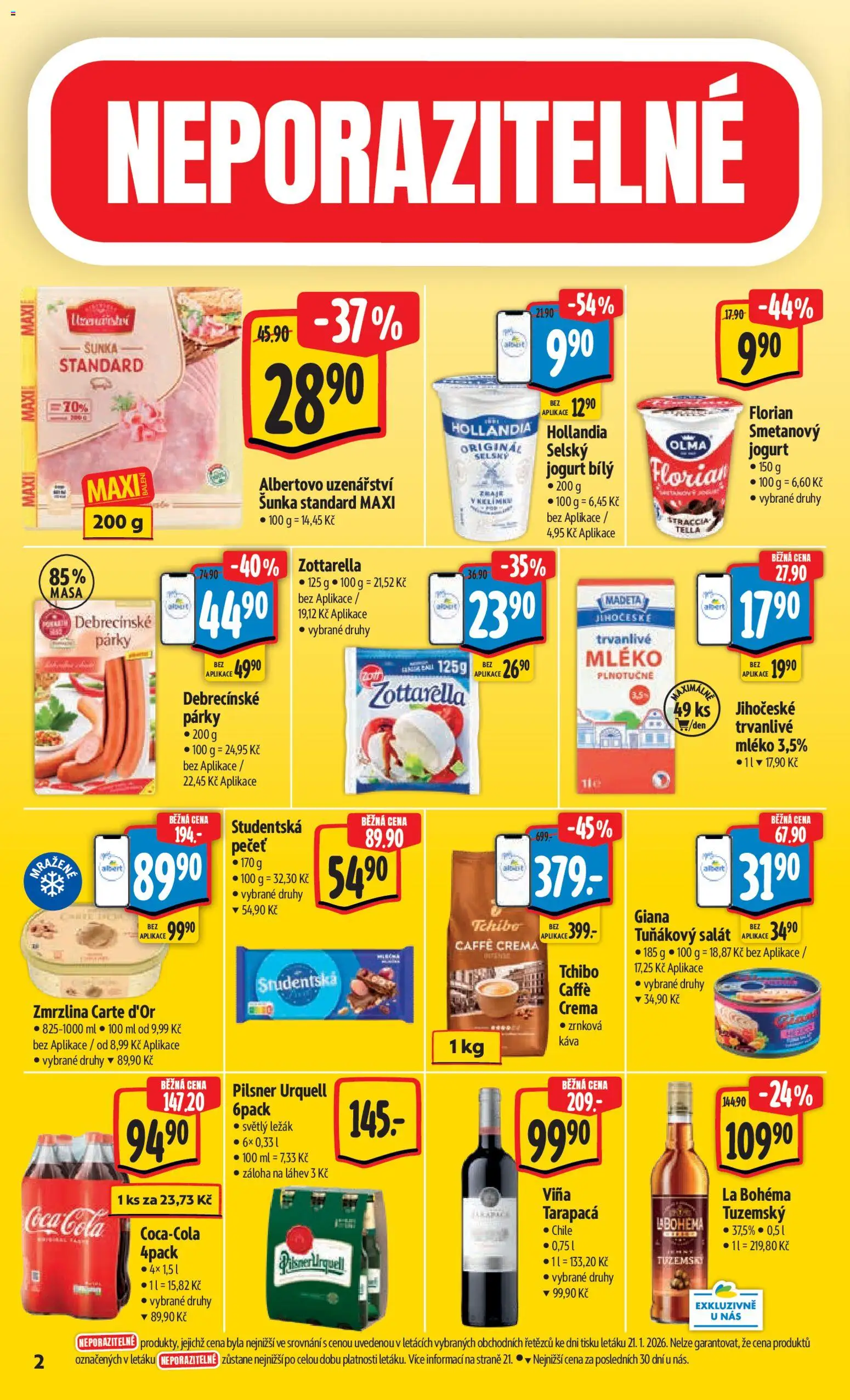 Albert leták - Hypermarket od 28.01.2026 | Strana: 6 | Produkty: Párky, Coca cola, Crema, Cola