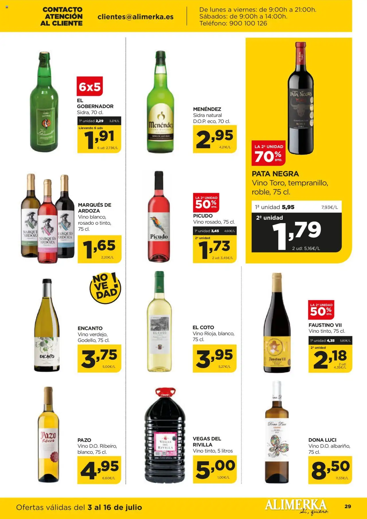 Alimerka folleto Asturias │ válido desde el 03.07.2025 | Página: 30 | Productos: Vino, Teléfono