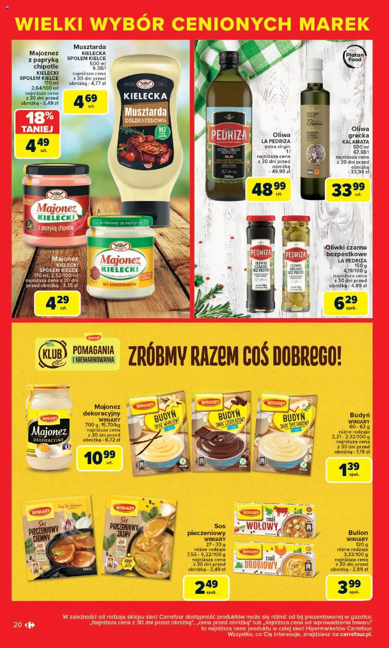 Carrefour Gazetka - Cenione marki, super ceny od 04.08.2025 | Strona: 20 | Produkty: Majonez winiary, Musztarda, Oliwki czarne, Majonez