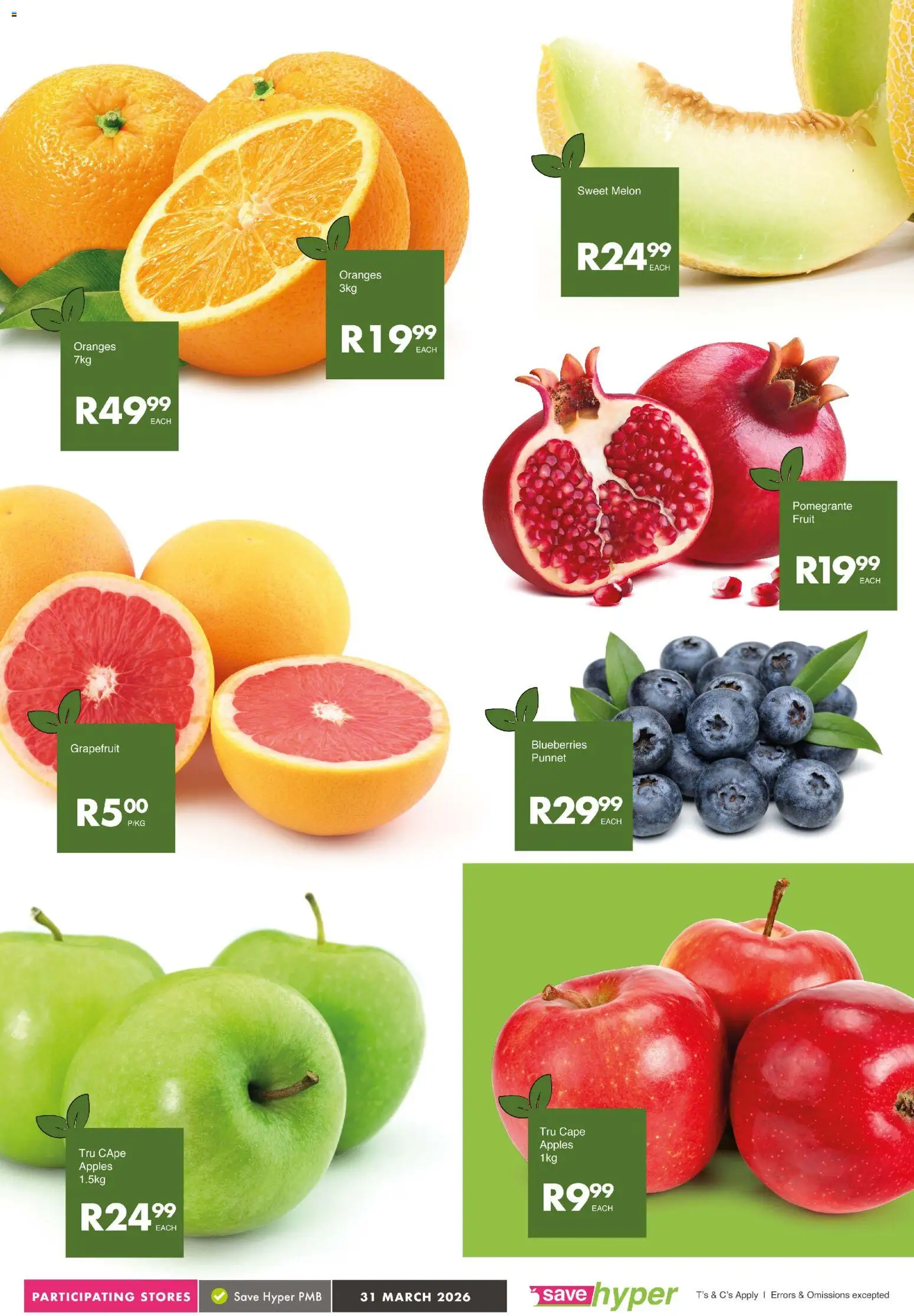 New Save catalogue – valid from 31.03.2026 | Page: 7 | Products: Blueberries, Apples, Oranges, Grapefruit