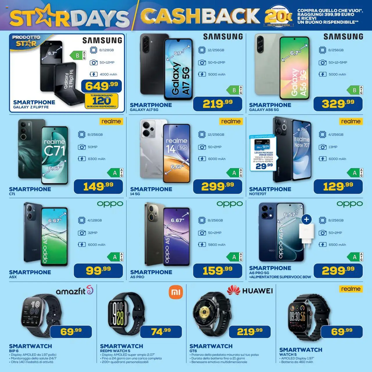 Volantino Euronics del 09.10.2025 | Pagina: 4 | Prodotti: Huawei, Smartwatch, Batteria, Samsung
