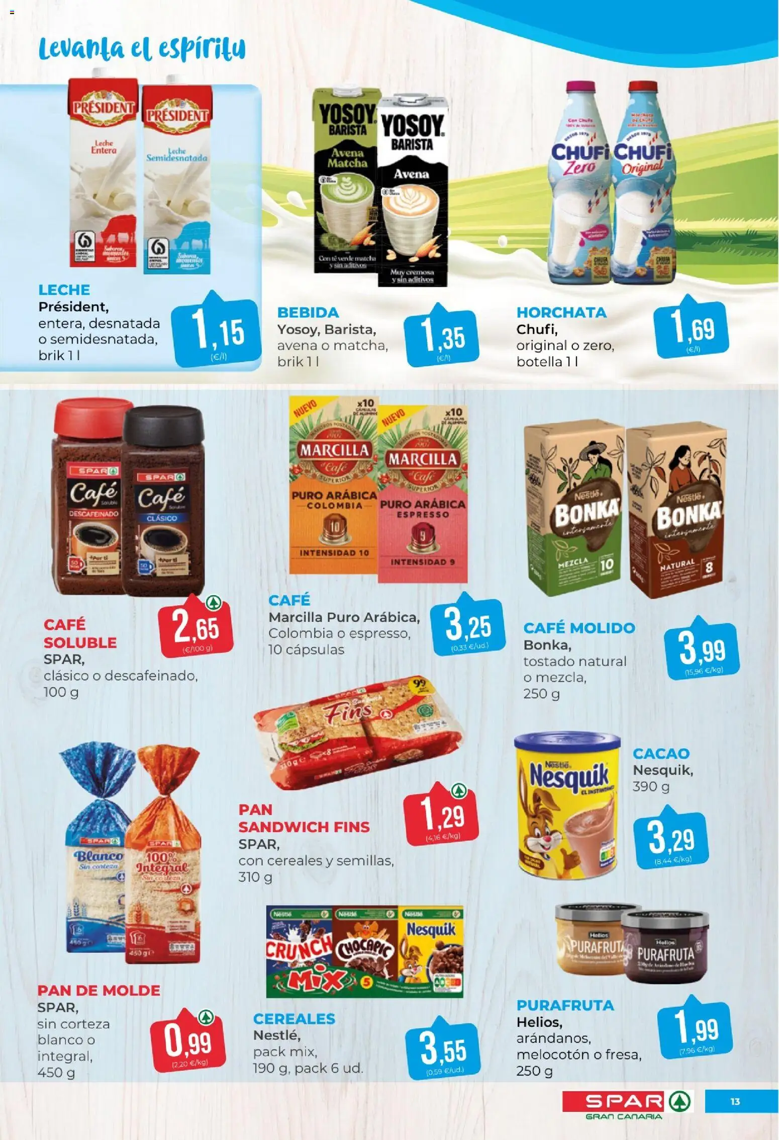 Spar - folleto │ válido desde el 31.03.2026 | Página: 13 | Productos: Leche, Pan, Café, Pan de molde