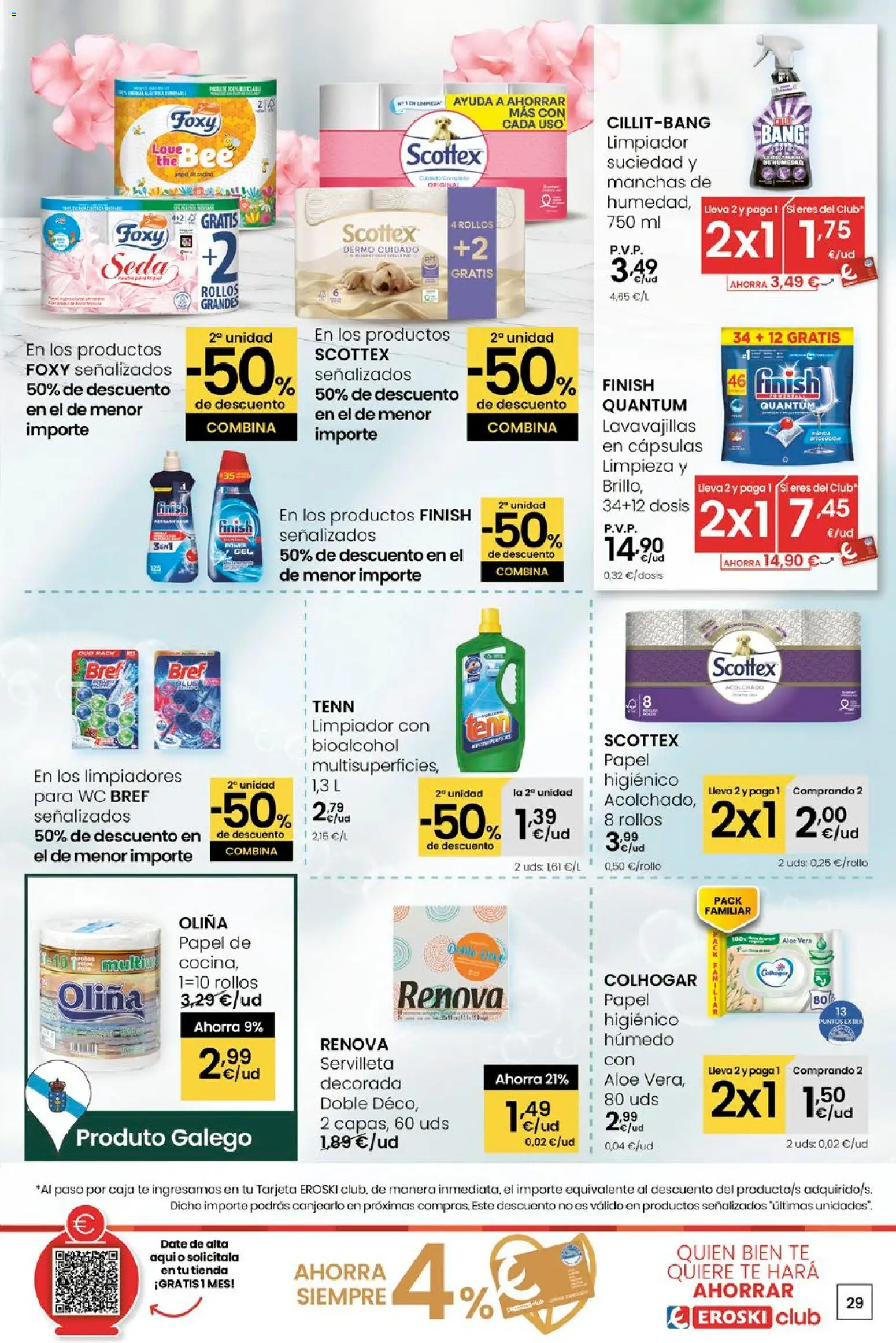 Eroski - Quién bien te quiere te hará ahorrar │ válido desde el 15.01.2026 | Página: 29 | Productos: Papel higienico, Té, Lavavajillas, Caja