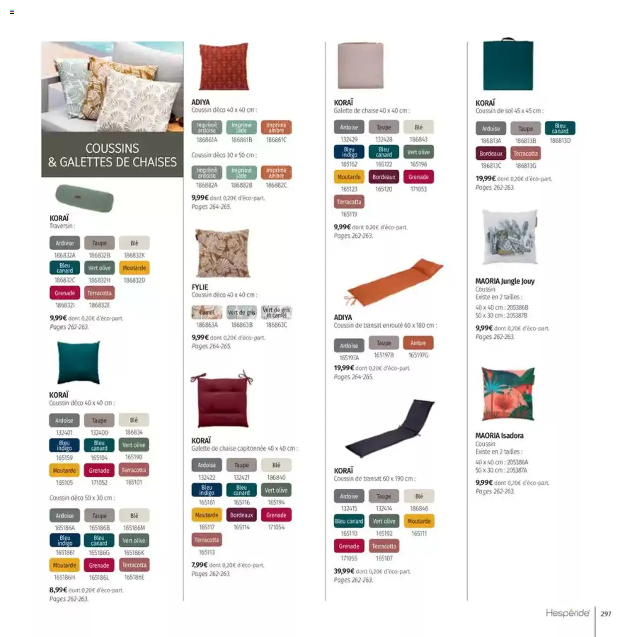  | Page: 297 | Produits: Olive, Transat, Chaise, Galette de chaise