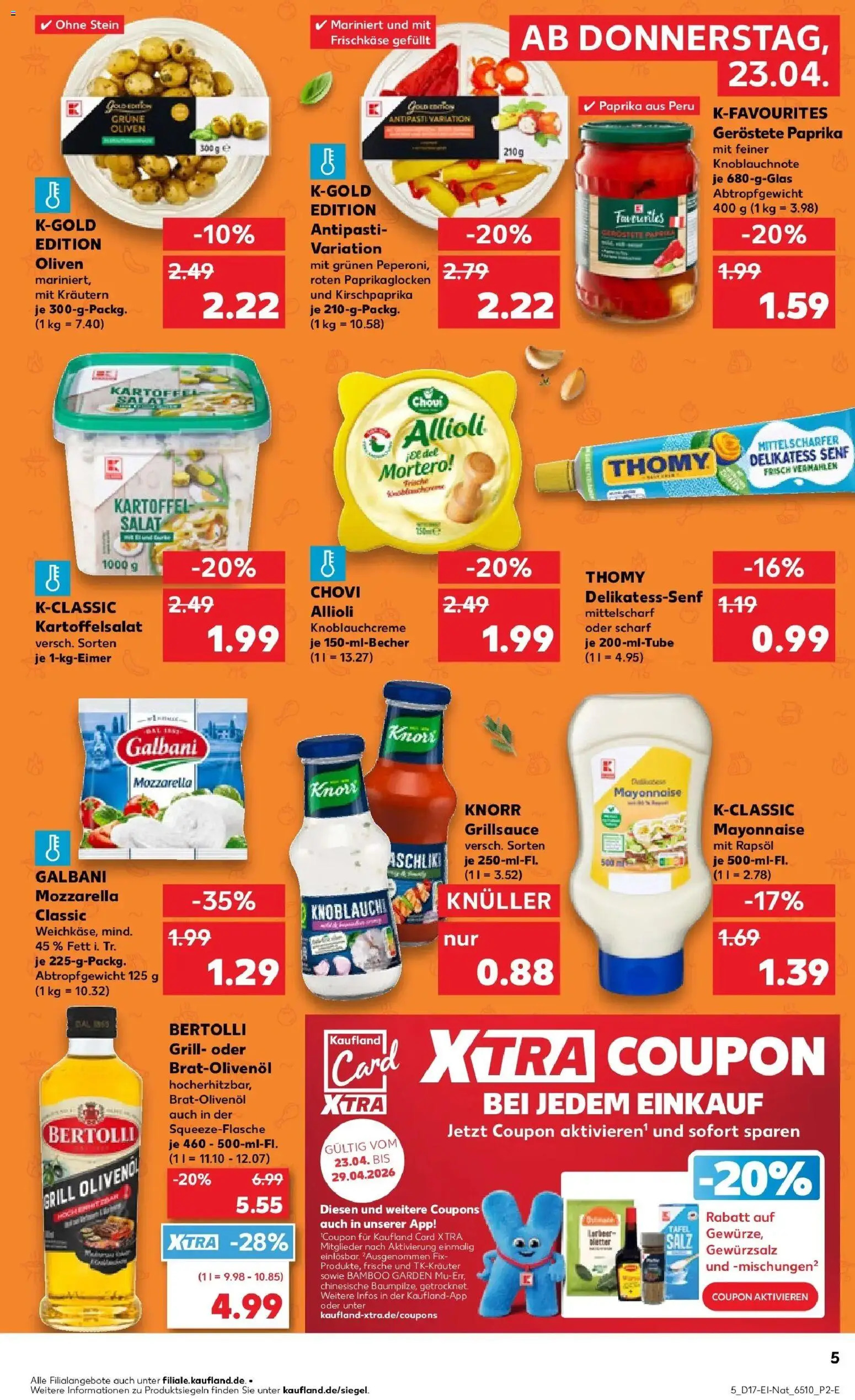 Kaufland Prospekt Troisdorf	 – gültig ab 23.04.2026 | Seite: 5 | Produkte: Gewürzsalz, Rapsöl, Knorr, Salat