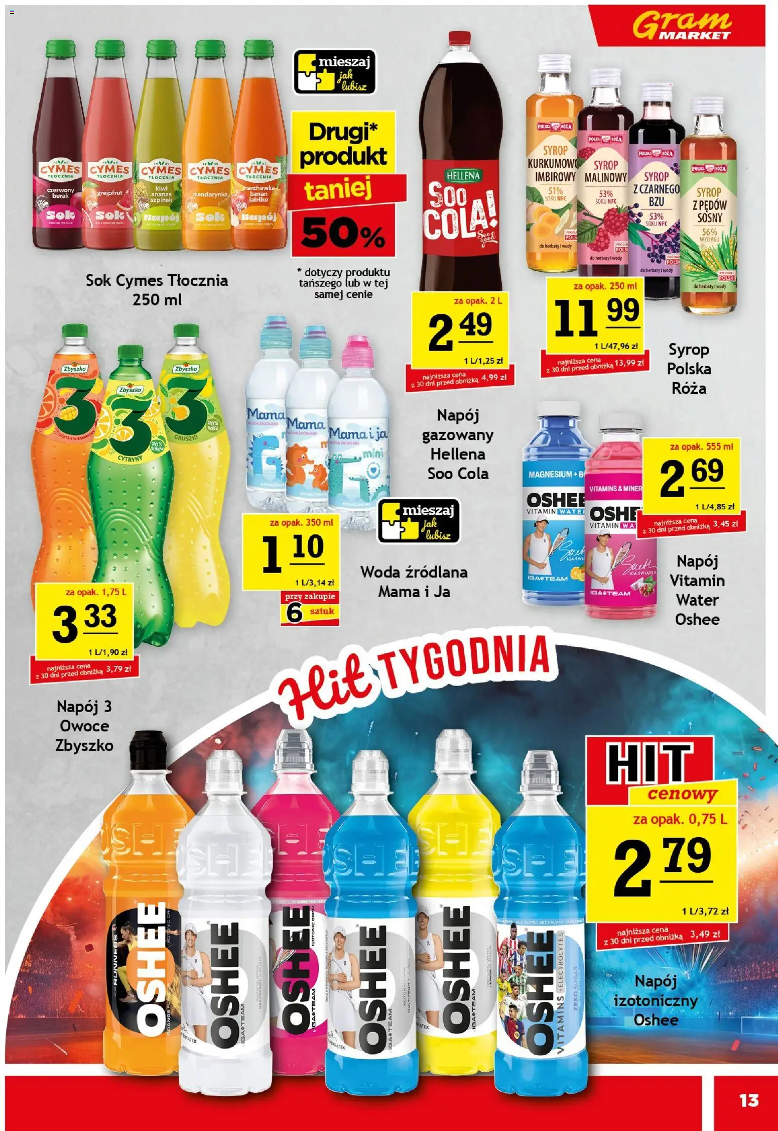 Gram Market Gazetka od 12.11.2025 | Strona: 13 | Produkty: Syrop, Woda źródlana, Cytryny, Owoce
