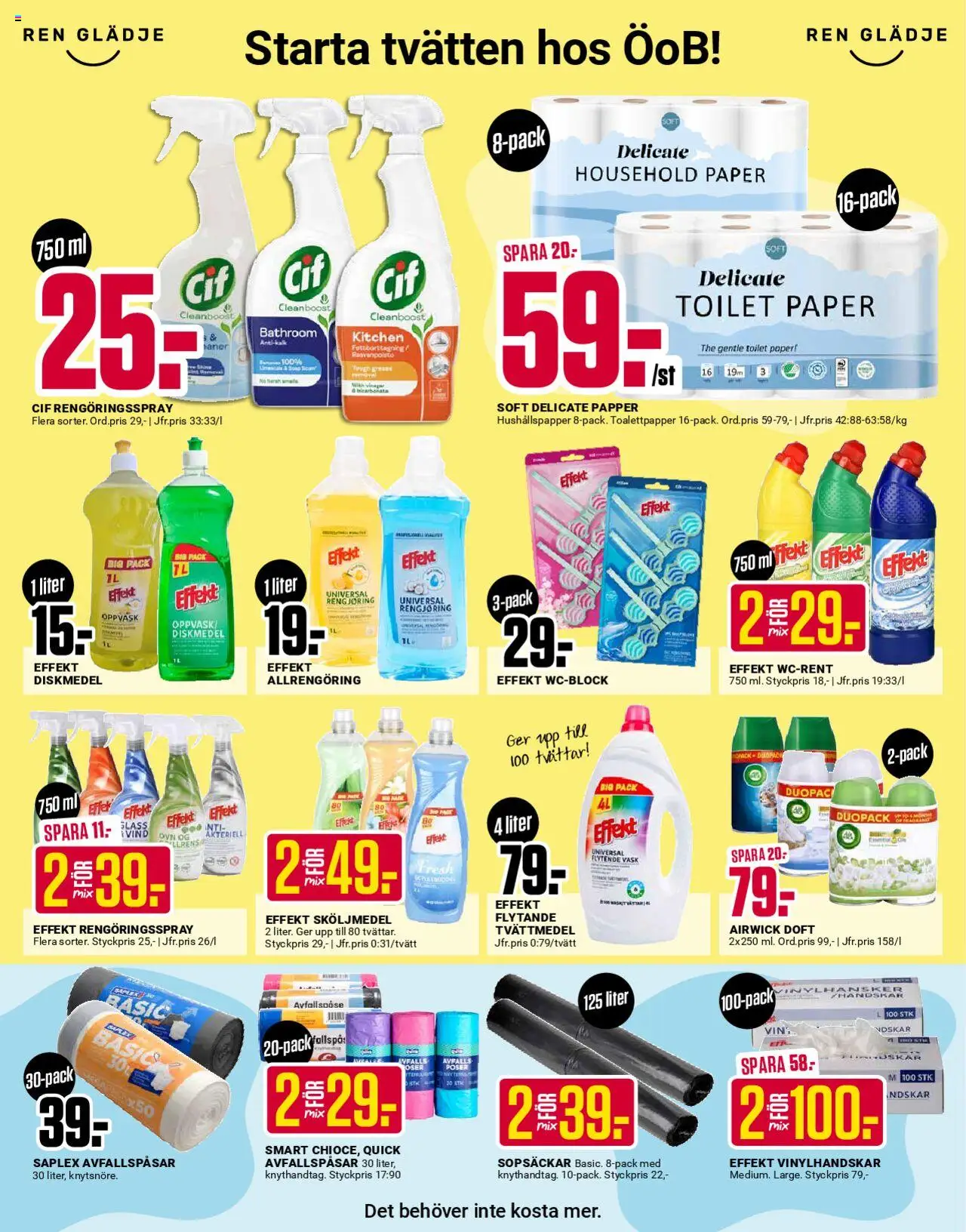 ÖoB reklamblad aktuell från 04.08.2025 | Sida: 4 | Produkter: Avfallspåsar, Toalettpapper, Allrengöring, Papper