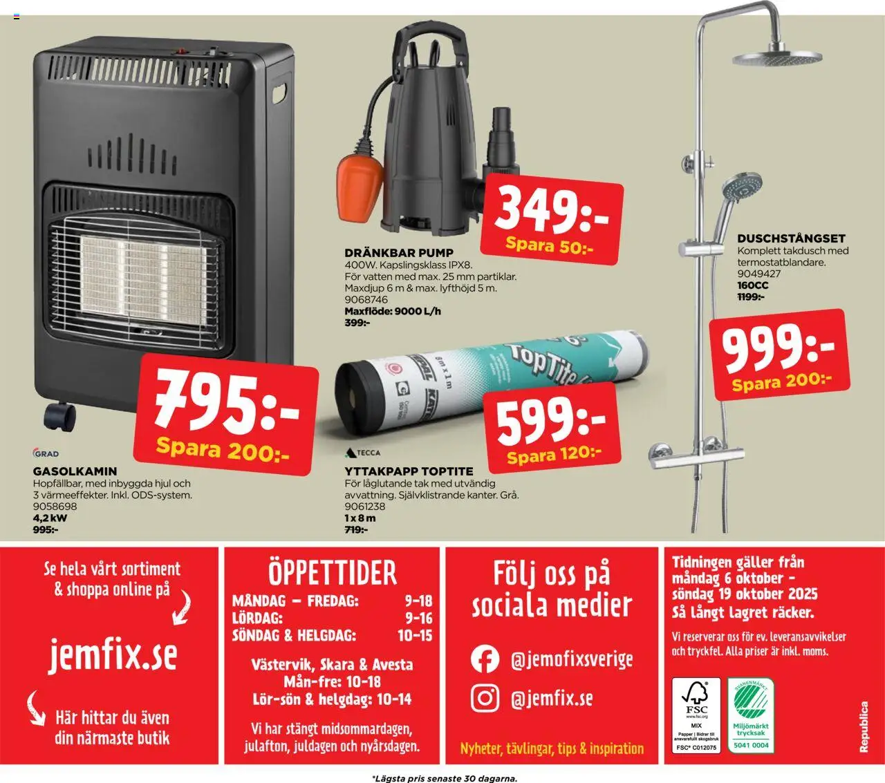 Jem & Fix reklamblad aktuell från 05.10.2025 | Sida: 16 | Produkter: Pump, Galler, Papper