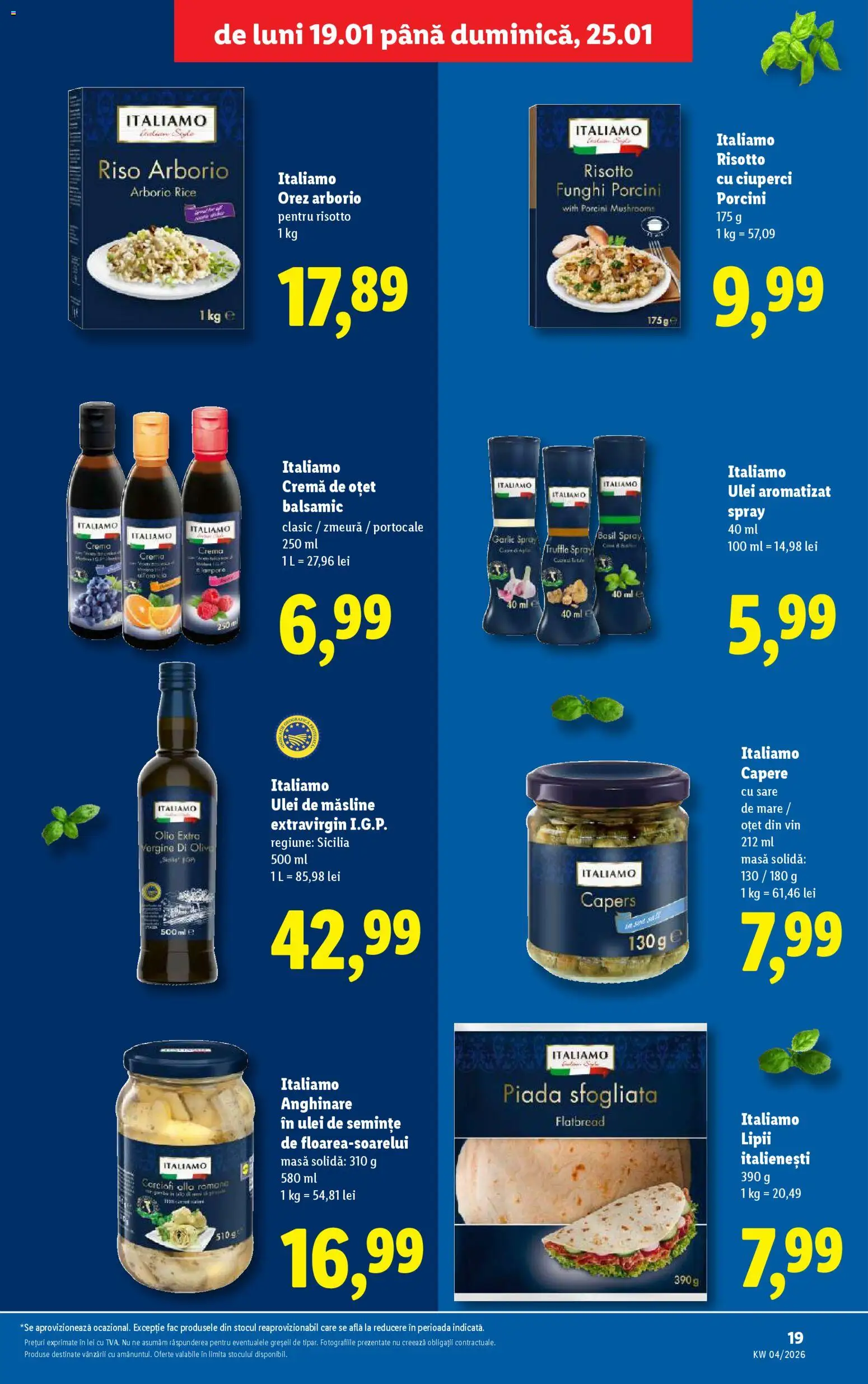 Noul catalog Lidl – valabil de la 19.01.2026 | Pagină: 19 | Produse: Ulei, Portocale, Orez, Sare