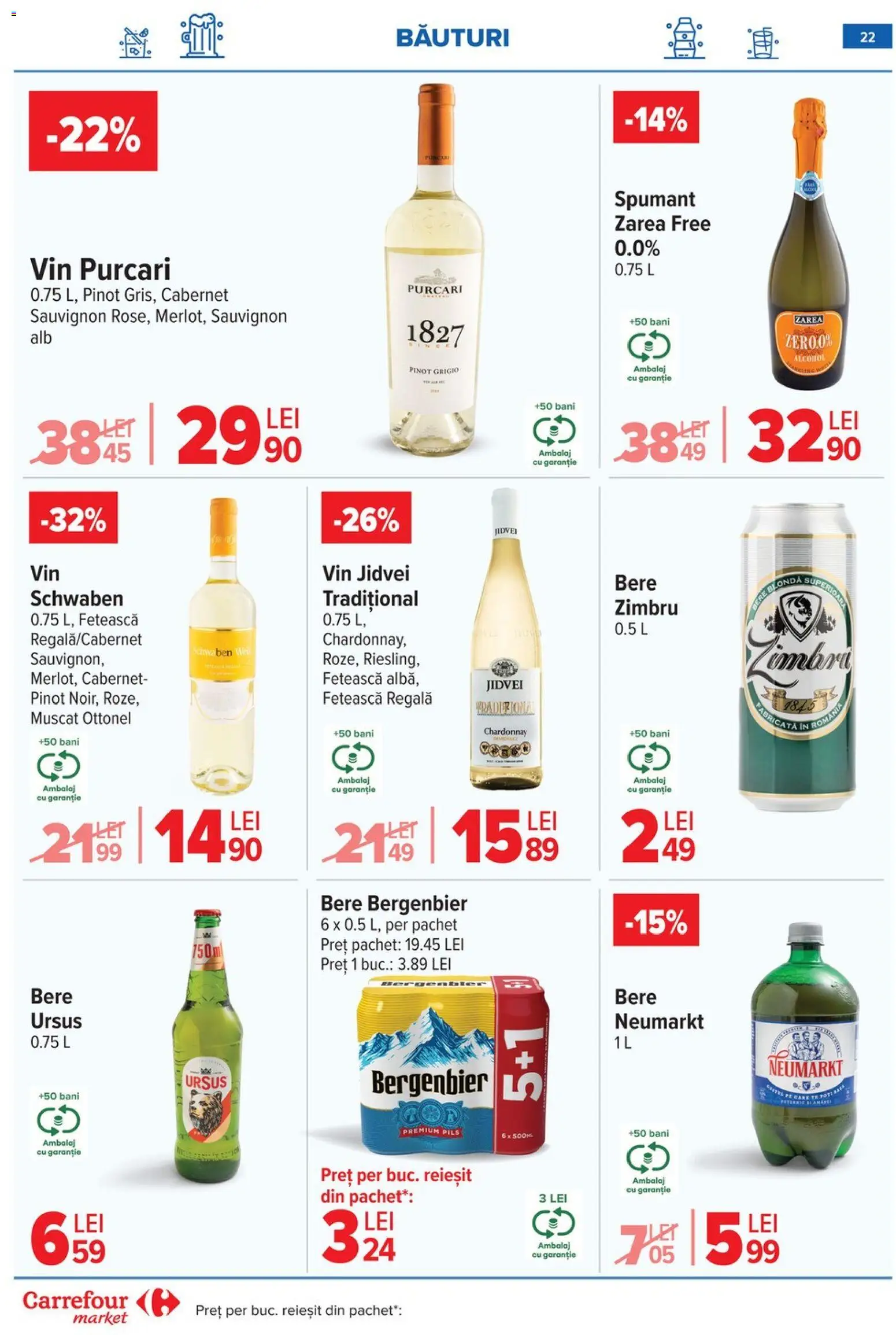 Noul catalog Carrefour – valabil de la 18.02.2026 | Pagină: 23 | Produse: Vin, Bere, Plastik Kulübe