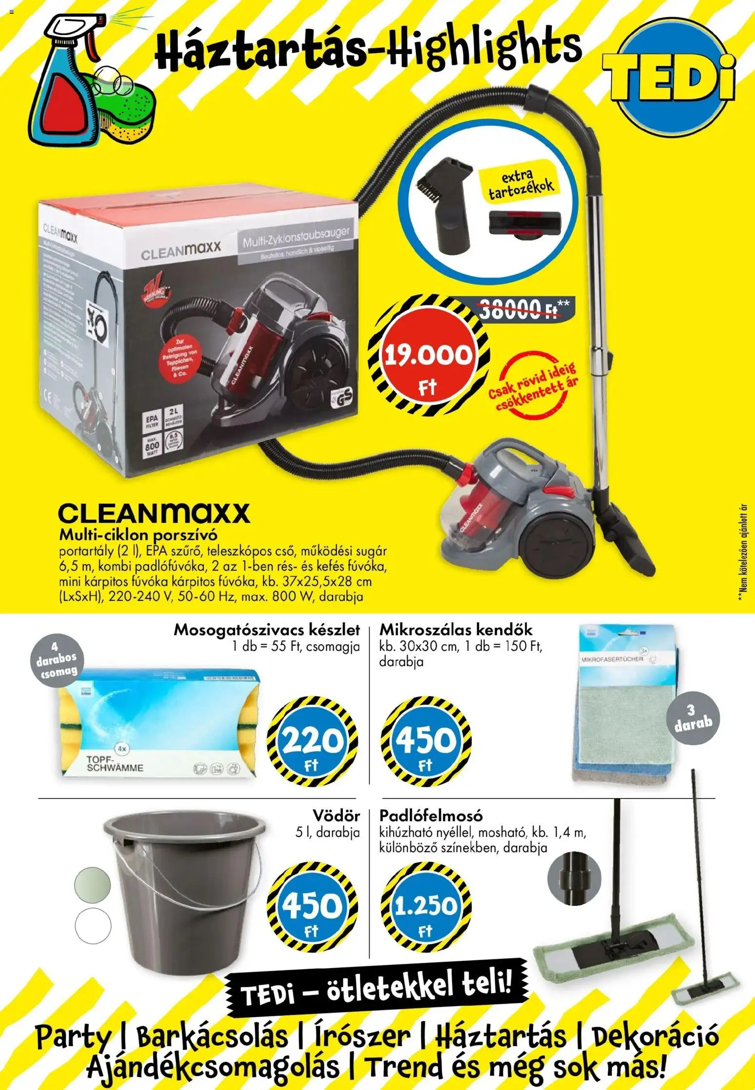 TEDi akciós ujság - amely érvényes a következő dátumtól: 16.01.2026 | Oldal: 7 | Termékek: Porszívó, Dekoráció