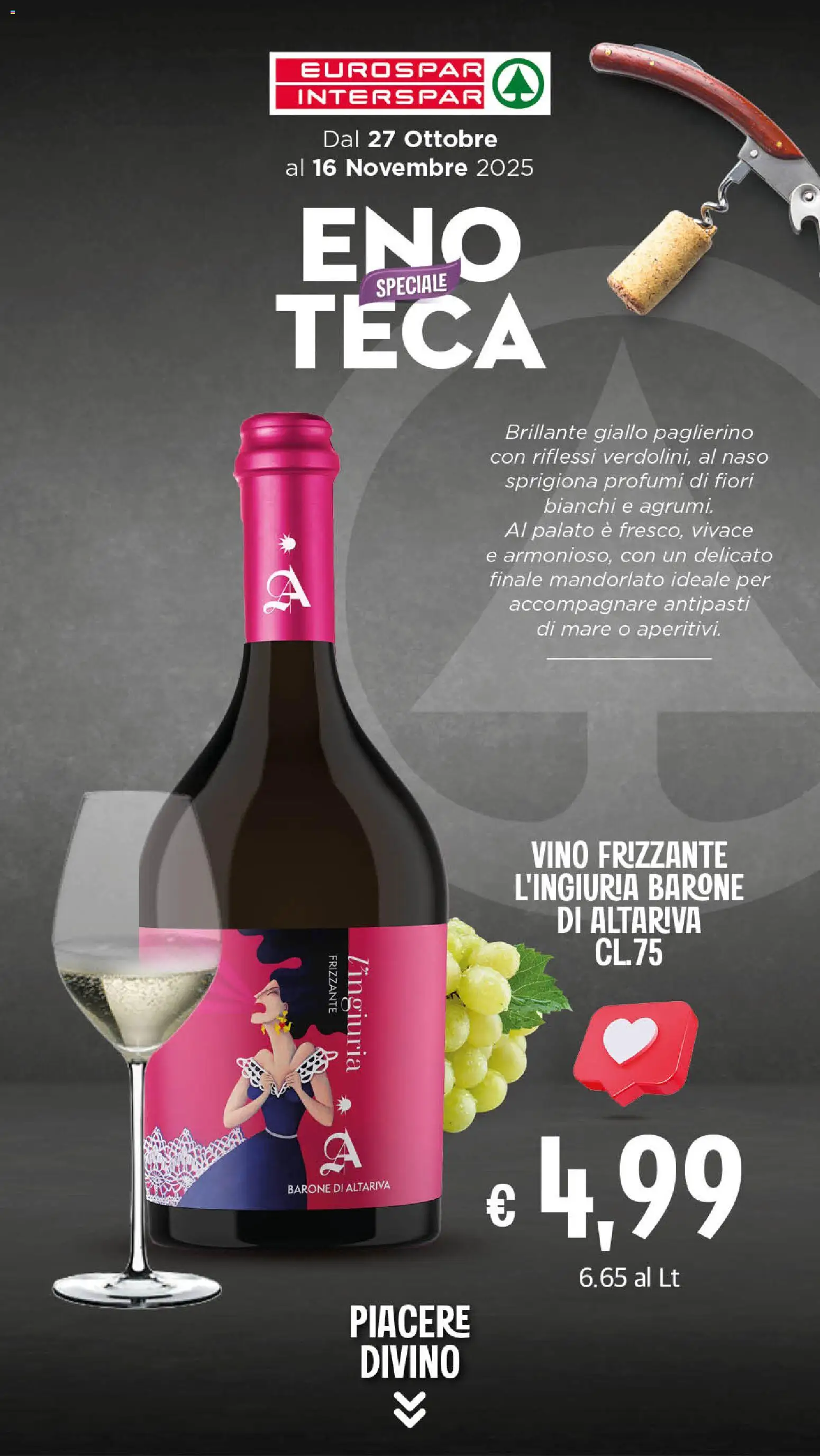Volantino Eurospar del 27.10.2025 | Pagina: 12 | Prodotti: Vino