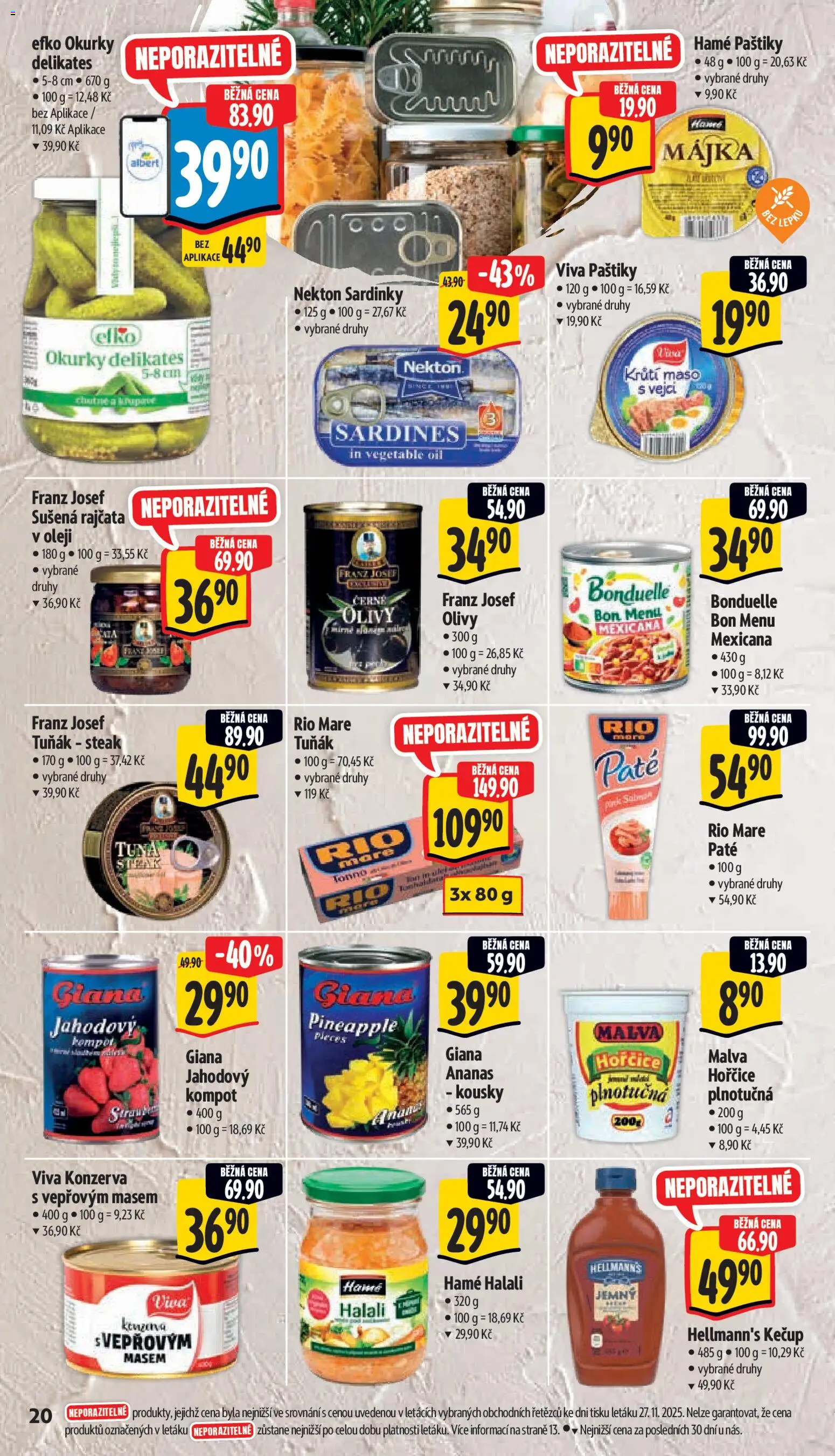 Albert leták - Supermarket od 03.12.2025 | Strana: 27 | Produkty: Kompot, Rajčata, Hellmann's, Tuňák steak