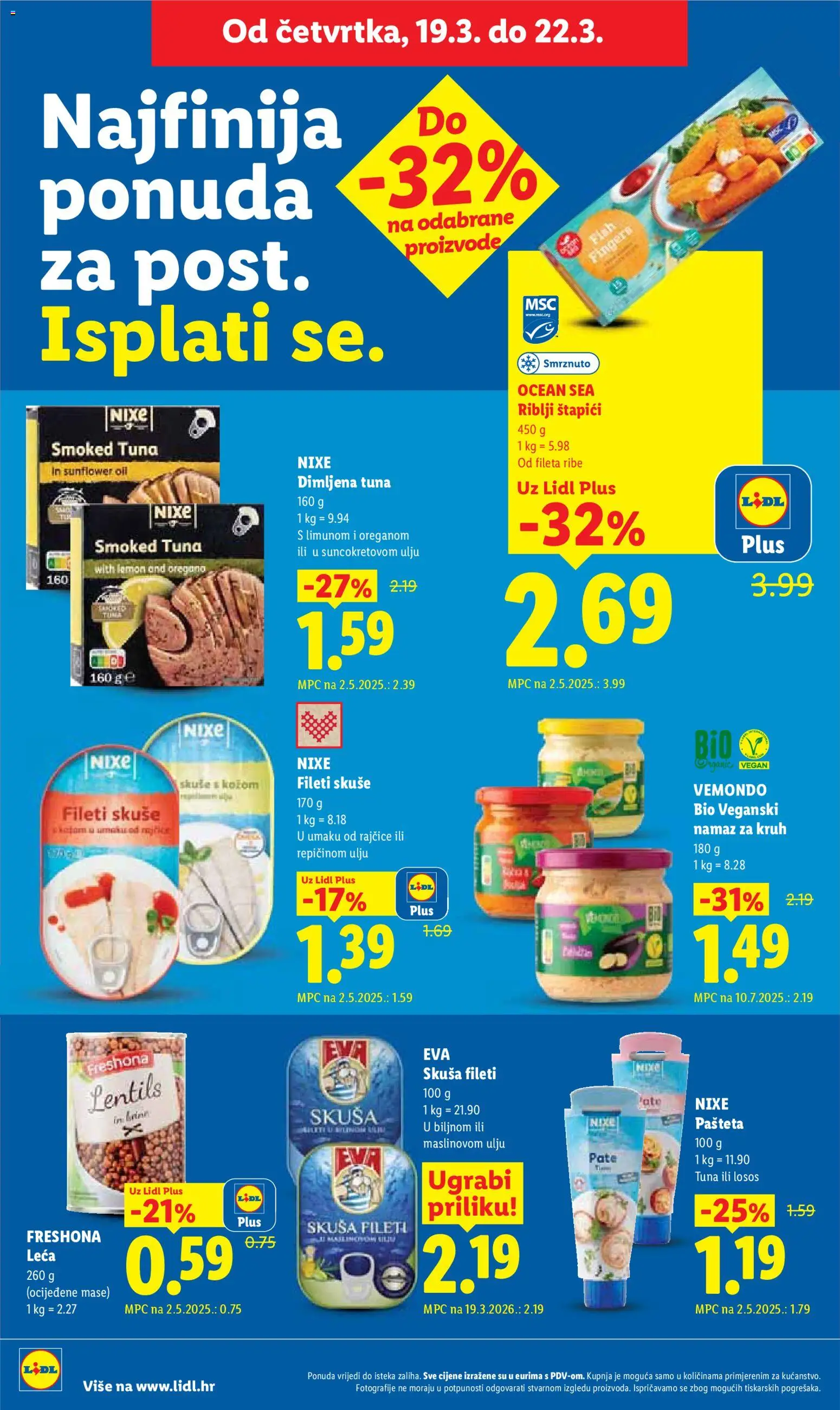 Lidl katalog | vrijedi od 16.03.2026 | Stranica: 50 | Proizvodi: Rajčice, Pašteta, Losos, Štapići